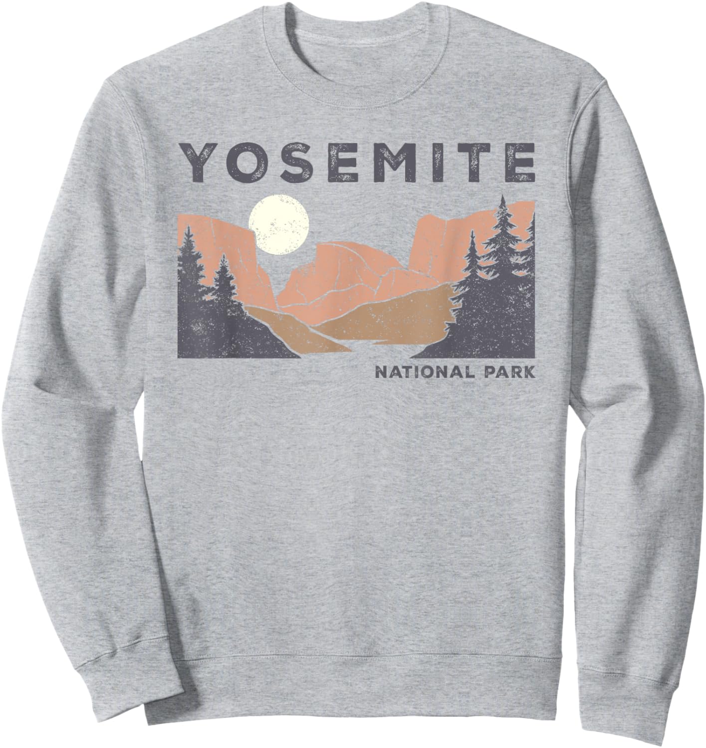 Retro Yosemite Half-Dome National Park Vintage Sweatshirt - Sweatshirt | Ash