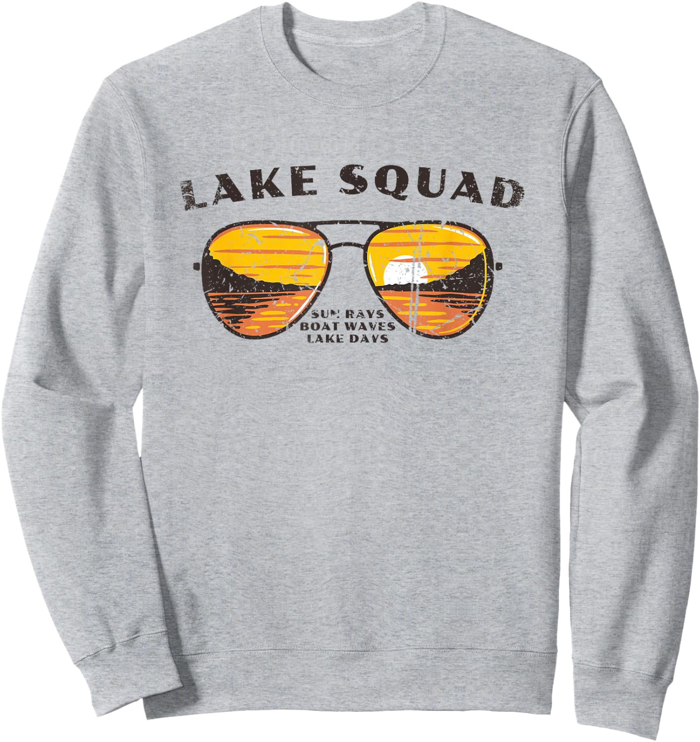Lake Squad Matching Group Sunset Scene Sunglasses Sweatshirt - Sweatshirt | Ash