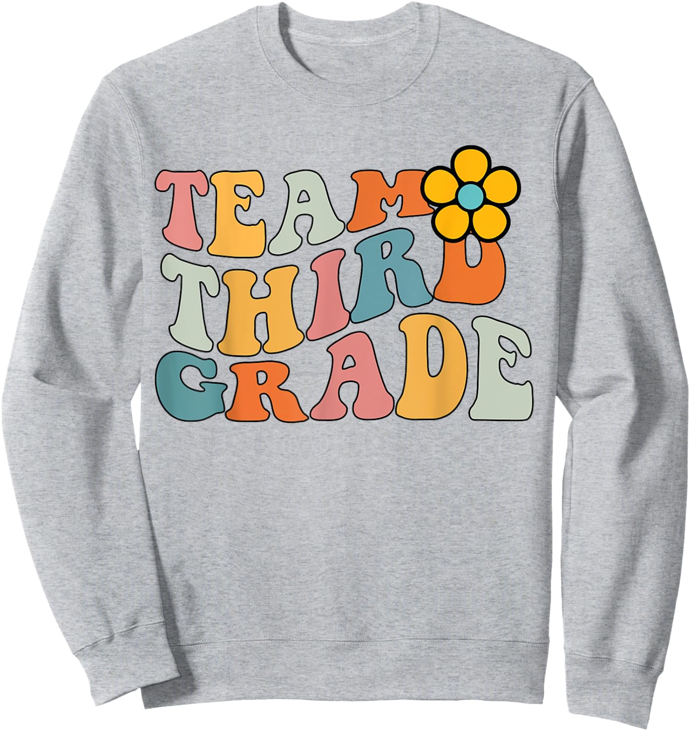 Team Third Grade Groovy Wavy, 3nd Grade Back to school Sweatshirt - Sweatshirt | Ash