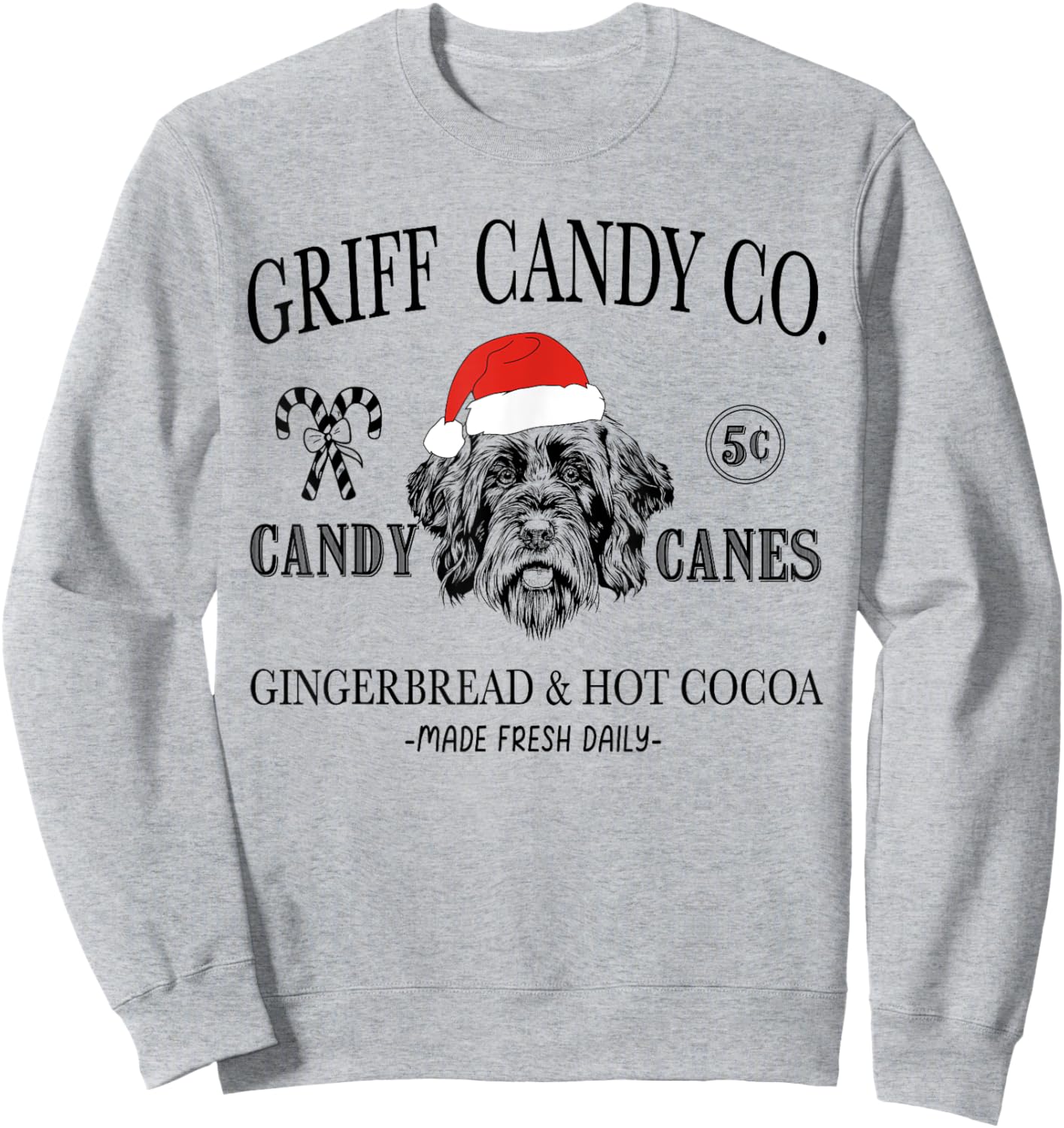 Funny Santa Wirehaired Pointing Griffon Christmas Vintage Sweatshirt - Sweatshirt | Ash