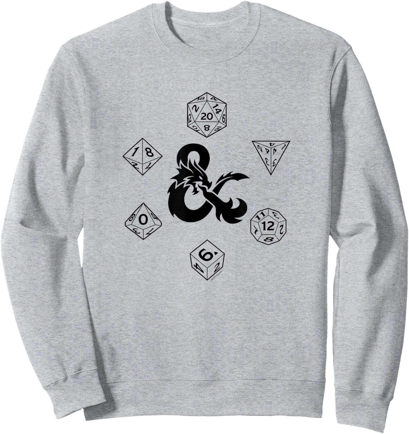 Dungeons & Dragons Hexagon Dice Circle Layout Sweatshirt - Sweatshirt | Ash