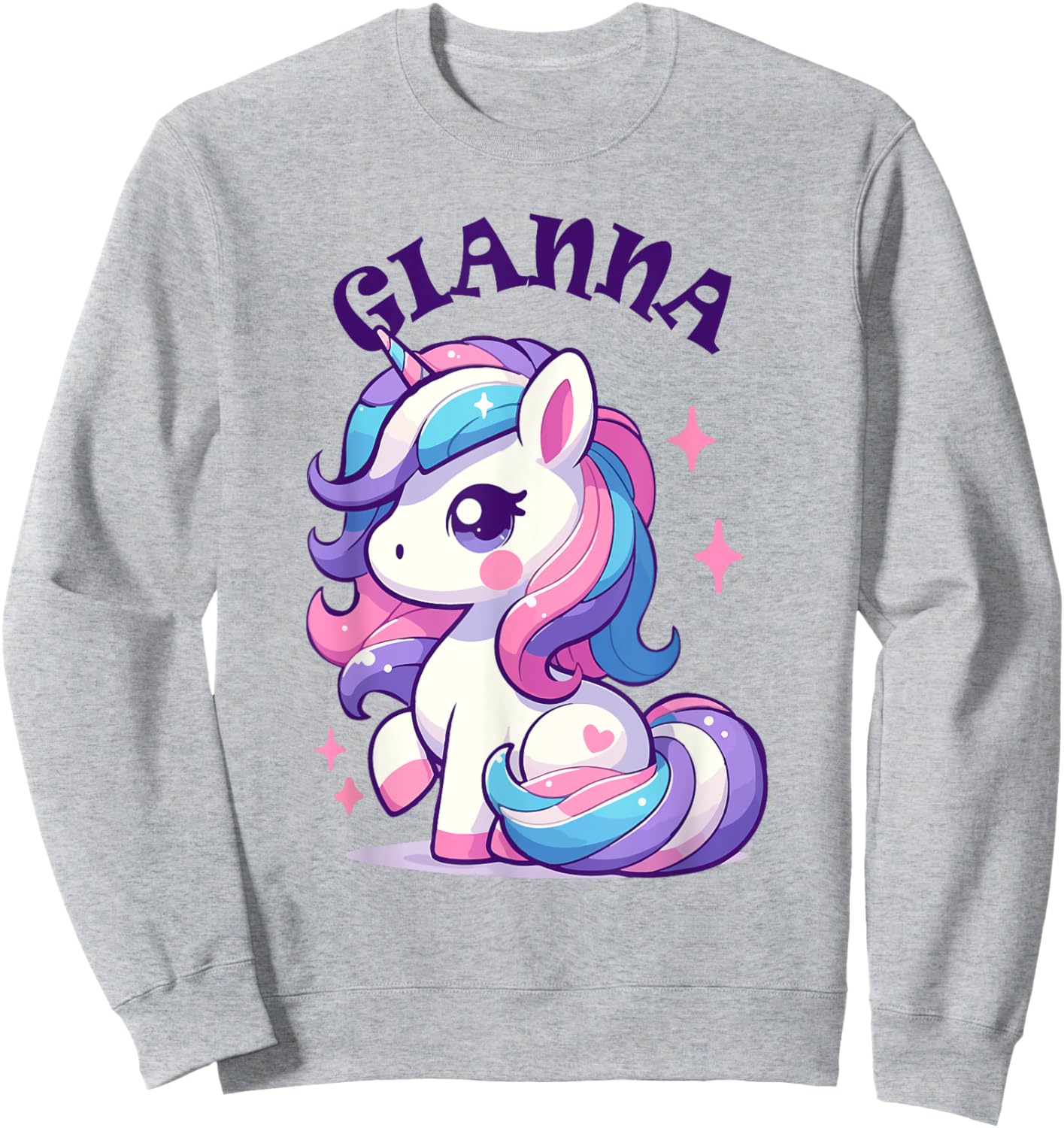 Gianna Cute Unicorn Design for Girls Name Gianna Sweatshirt - Sweatshirt | Ash
