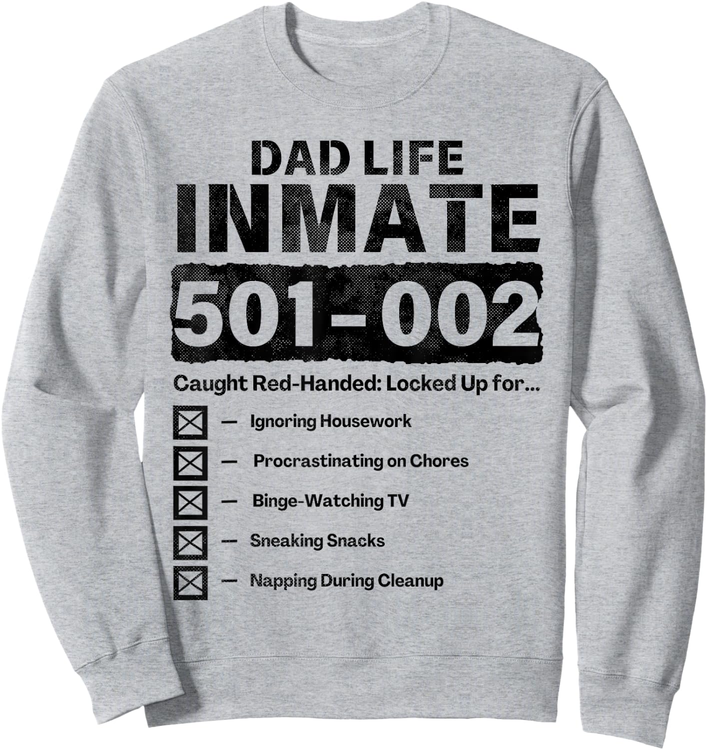Dad Life Inmate Funny Matching Halloween Costume Sweatshirt - Sweatshirt | Ash