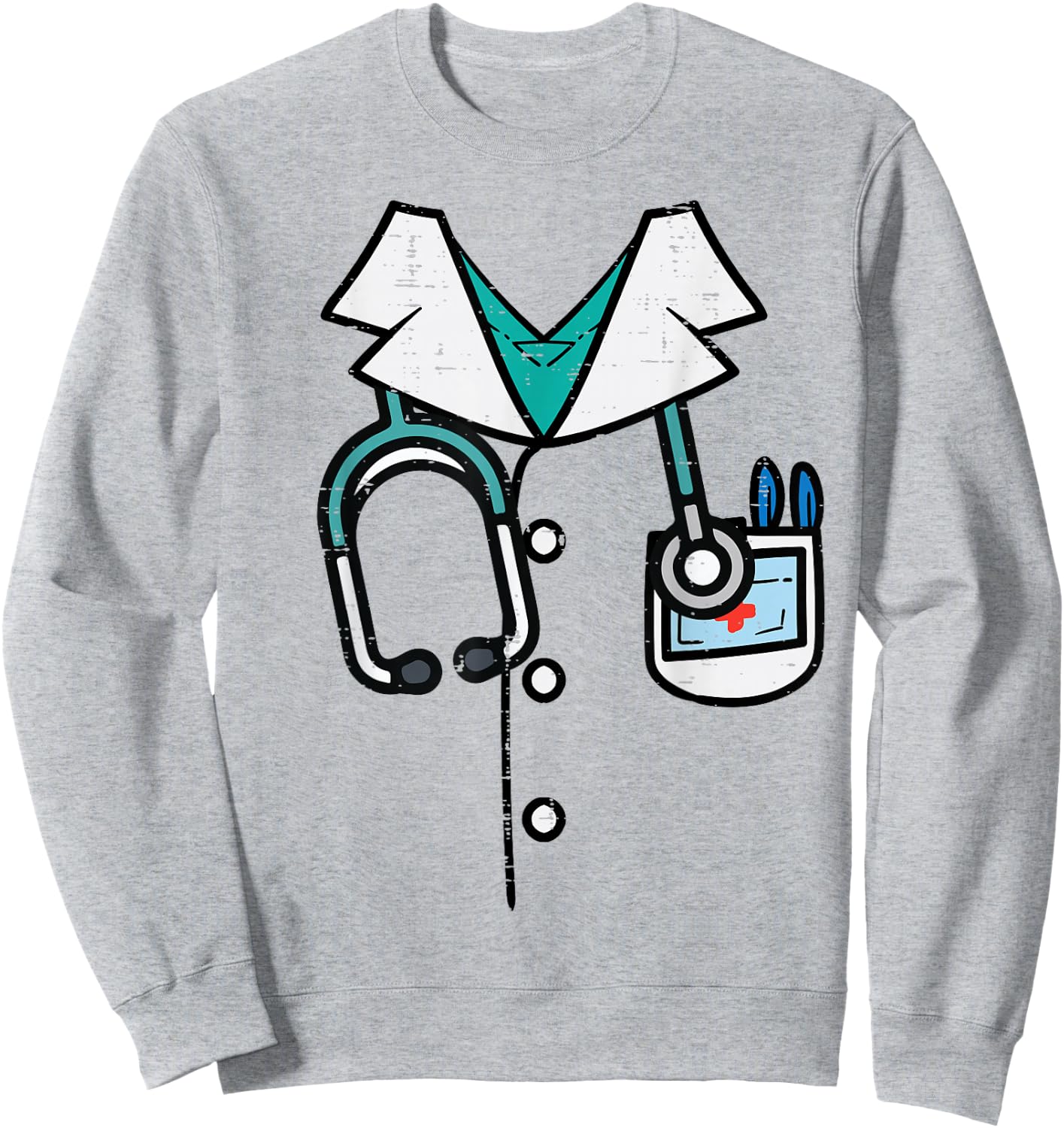 Doctor Costume Lab Coat Halloween Medical Men Women Kids Sweatshirt - Sweatshirt | Ash