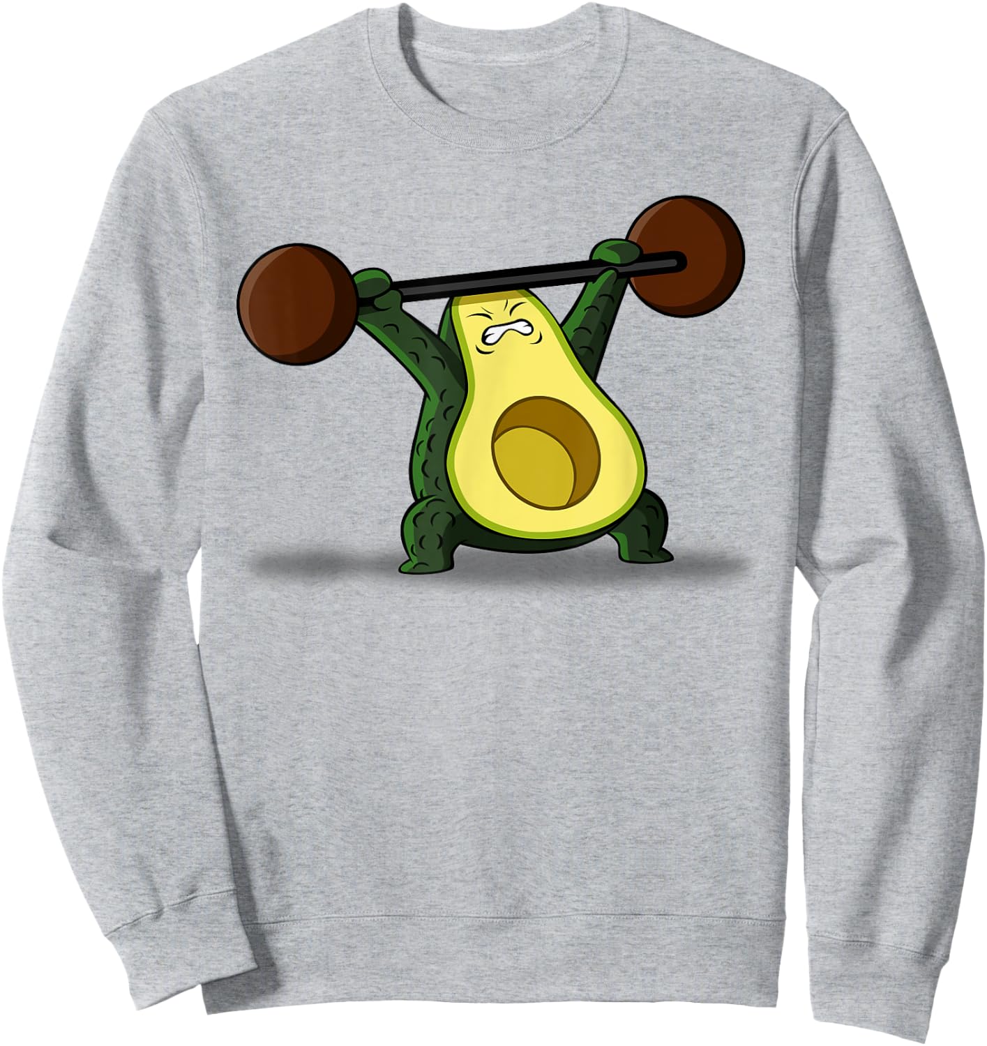 Avocado lifting weights Sweatshirt - Sweatshirt | Ash