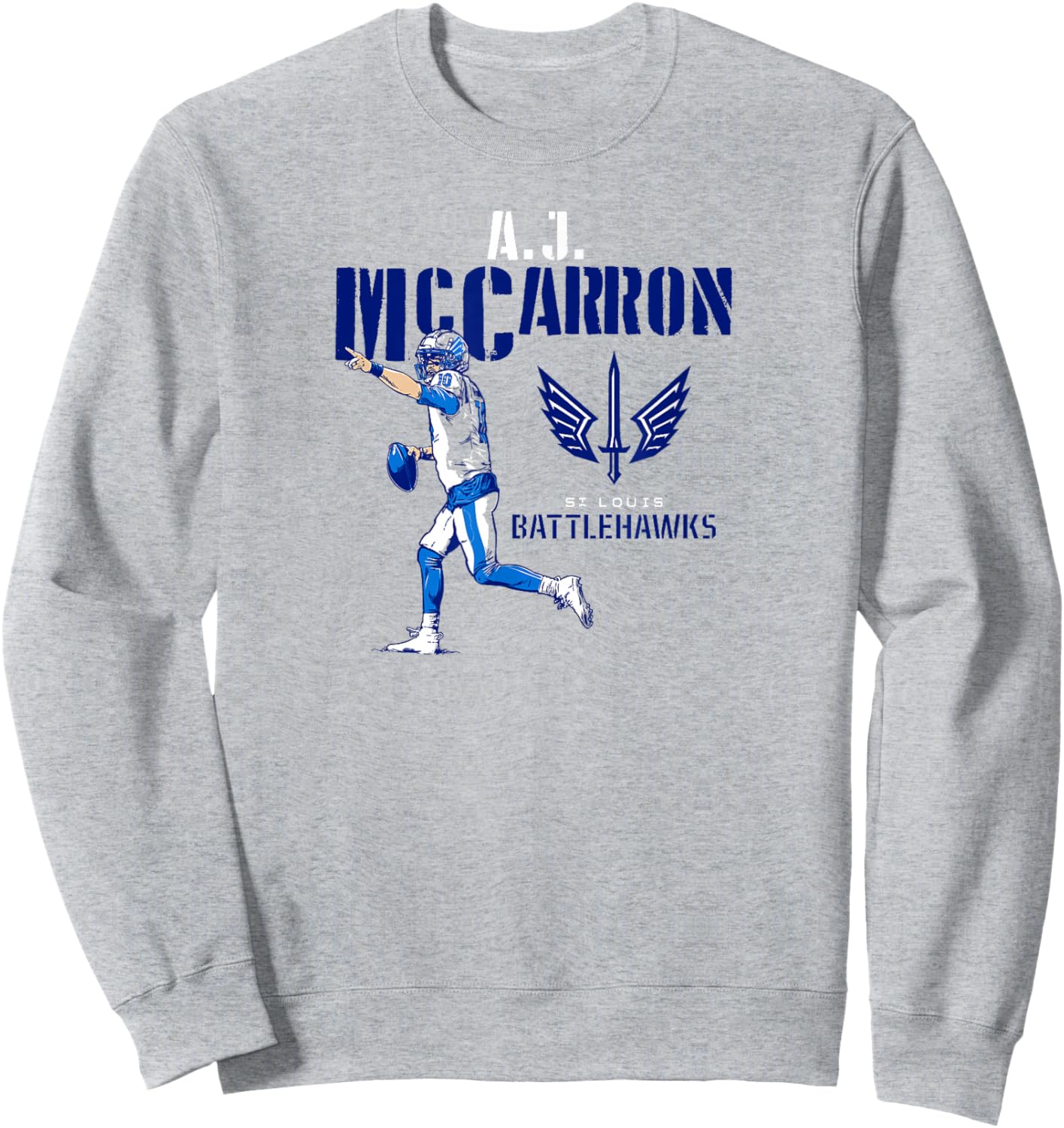 A.J. McCarron - St. Louis Battlehawks - UFL Sweatshirt - Sweatshirt | Ash