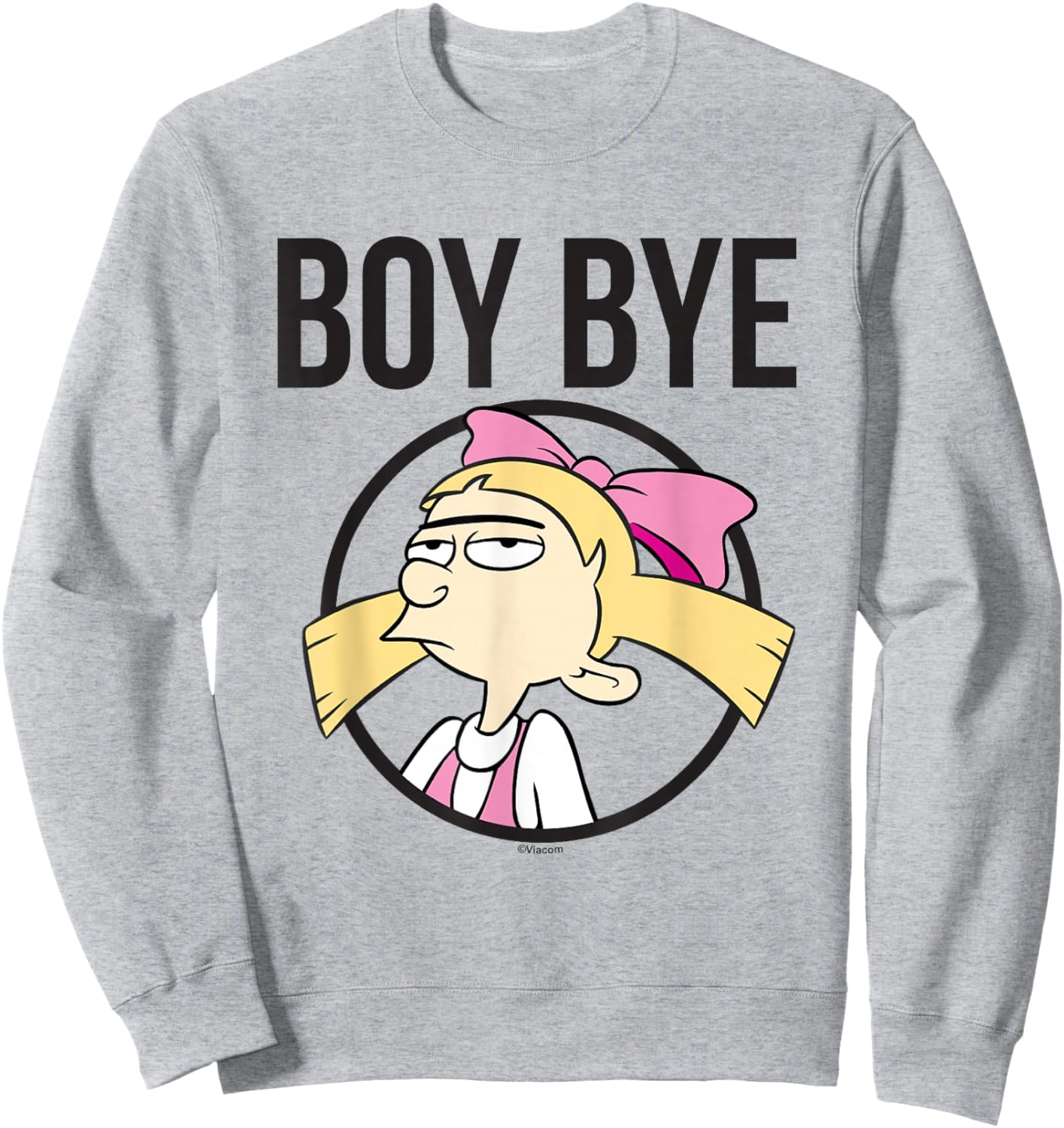 Hey Arnold! Iconic Helga Boy Bye Big Chest Portrait Frame Sweatshirt - Sweatshirt | Ash