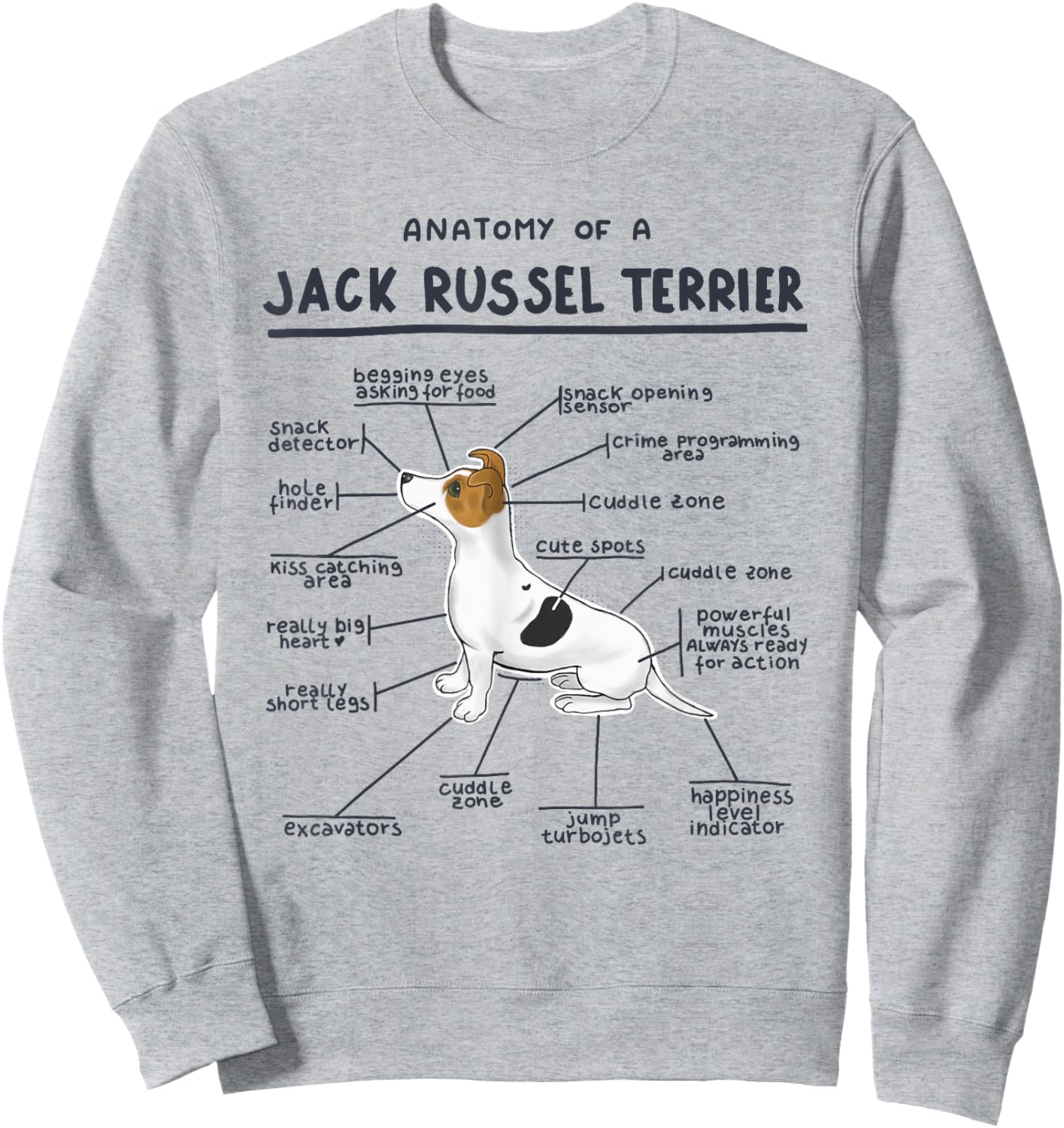 Anatomy of a Jack Russell Terrier Sweatshirt - Sweatshirt | Ash