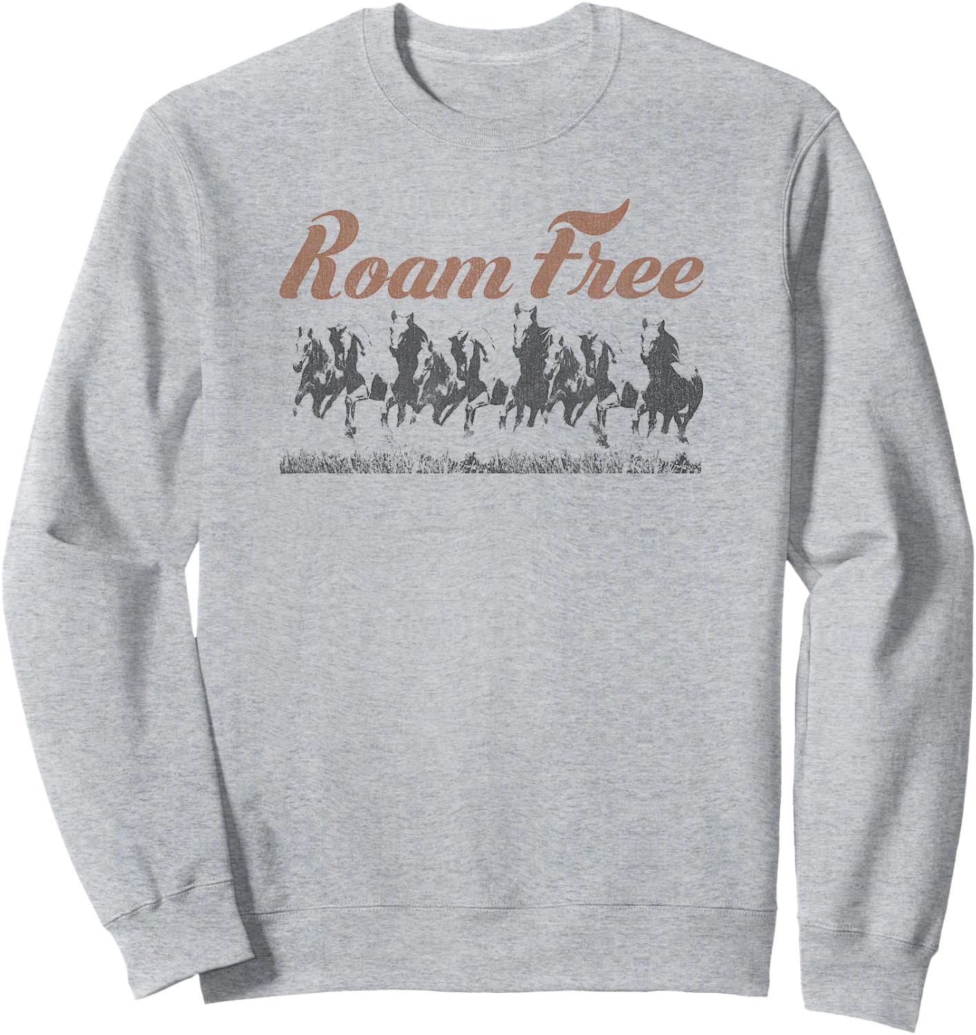 Roam Free Vintage Horses Sweatshirt - Sweatshirt | Ash