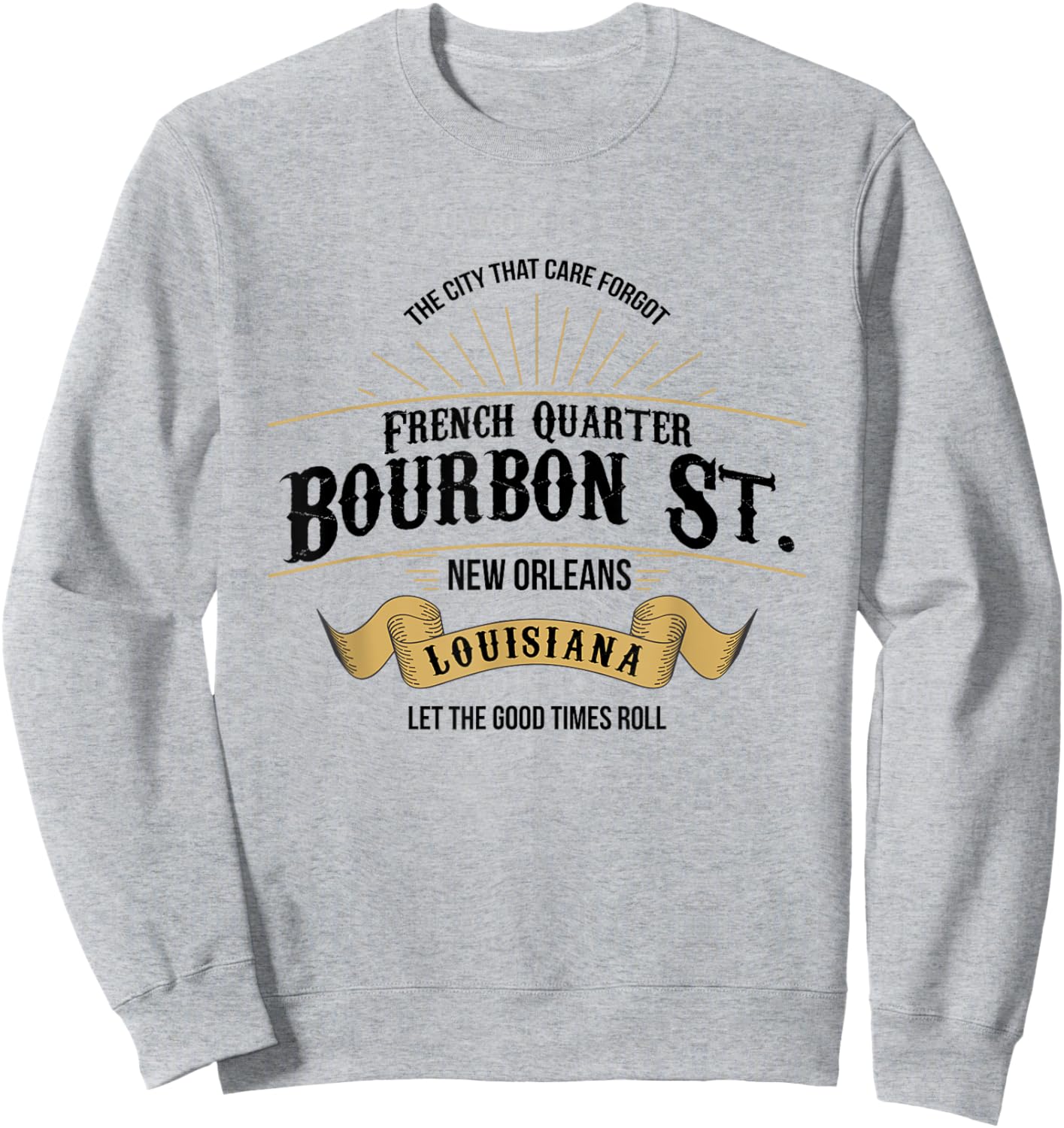 Vintage French Quarter Bourbon Street New Orleans Louisiana Sweatshirt - Sweatshirt | Ash