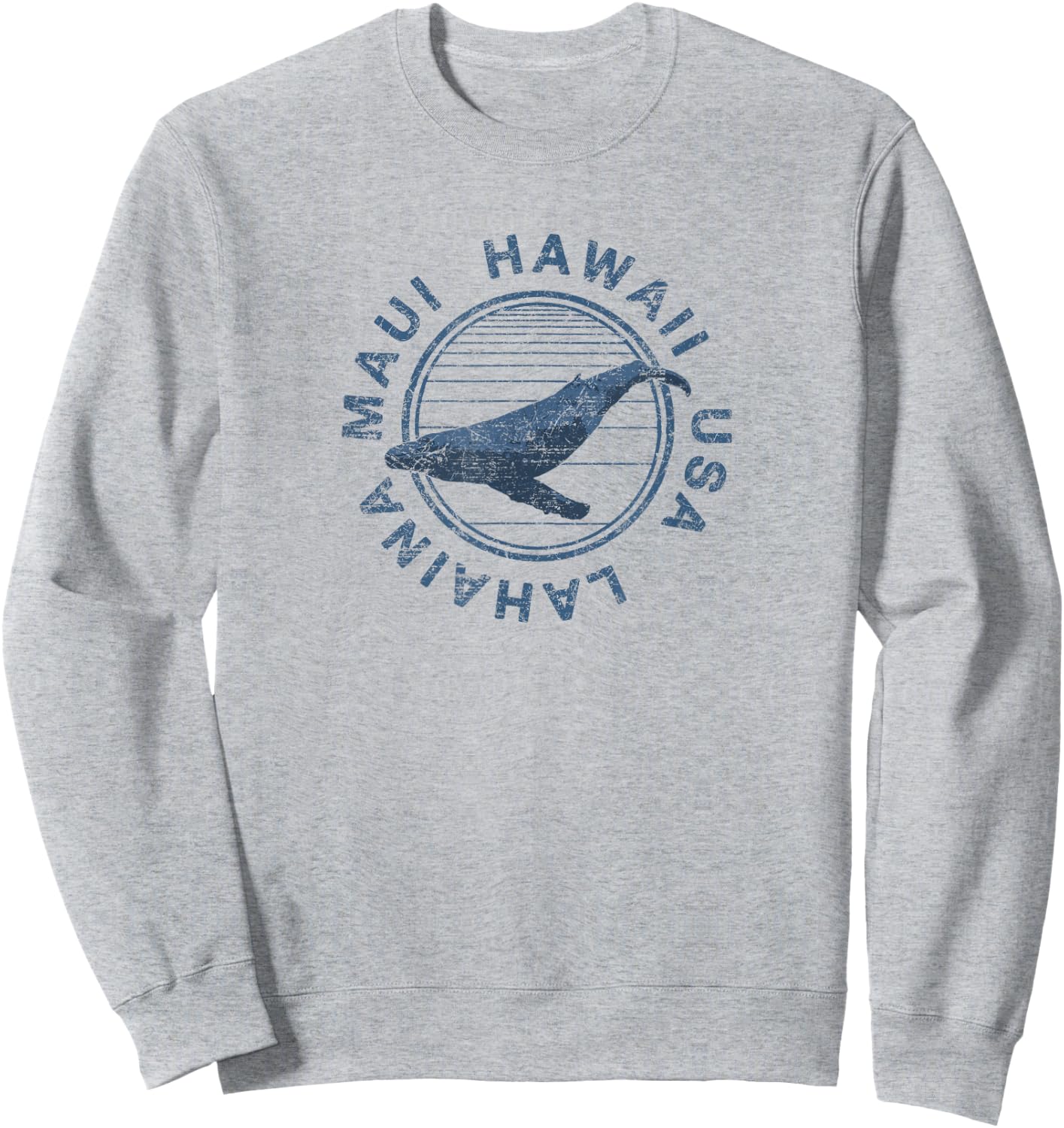 Maui Hawaii Lahaina Vintage Whale Retro Sweatshirt - Sweatshirt | Ash