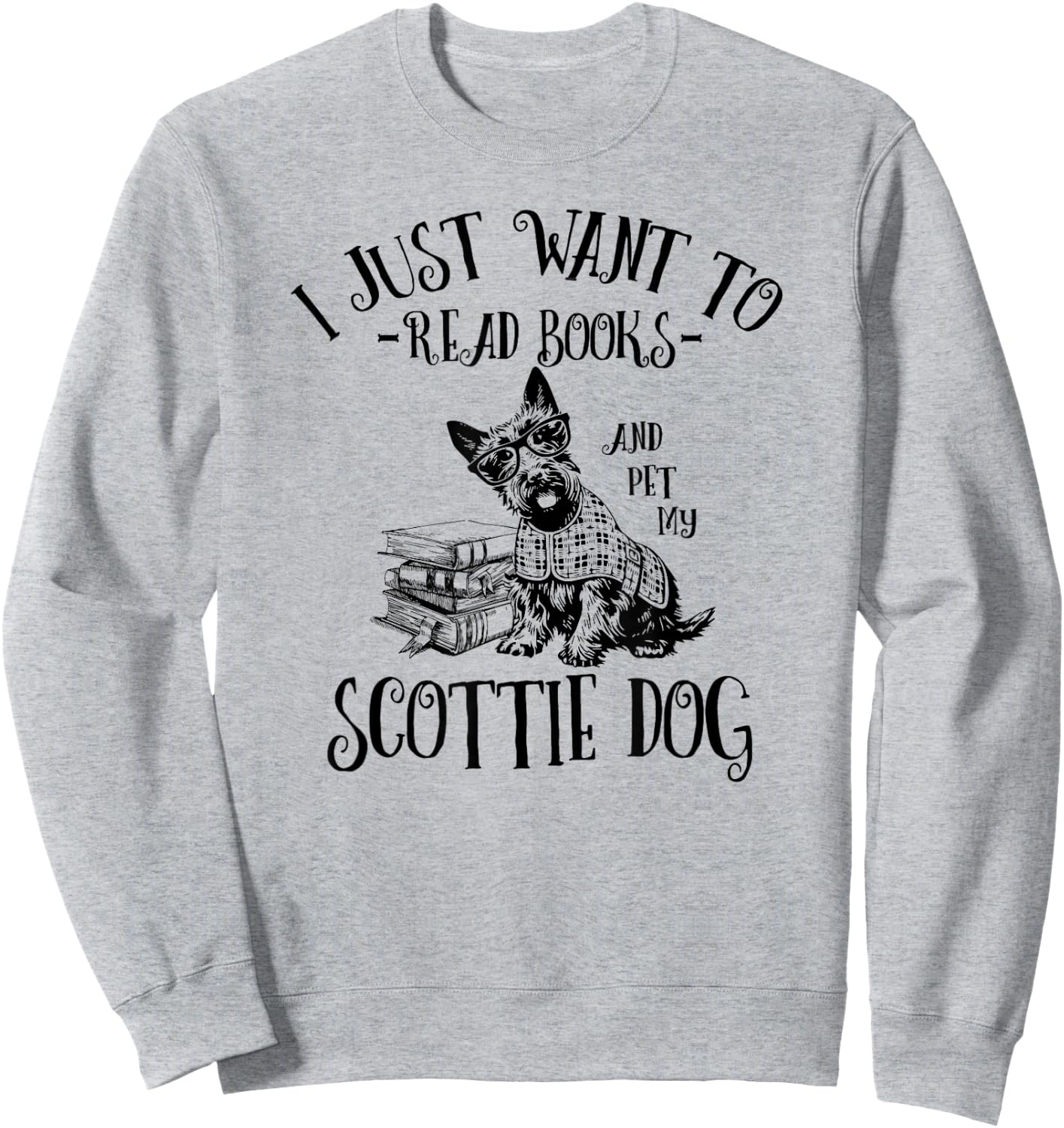 Cute Read Books Scottish Terrier Lover Men Women Kids Sweatshirt - Sweatshirt | Ash