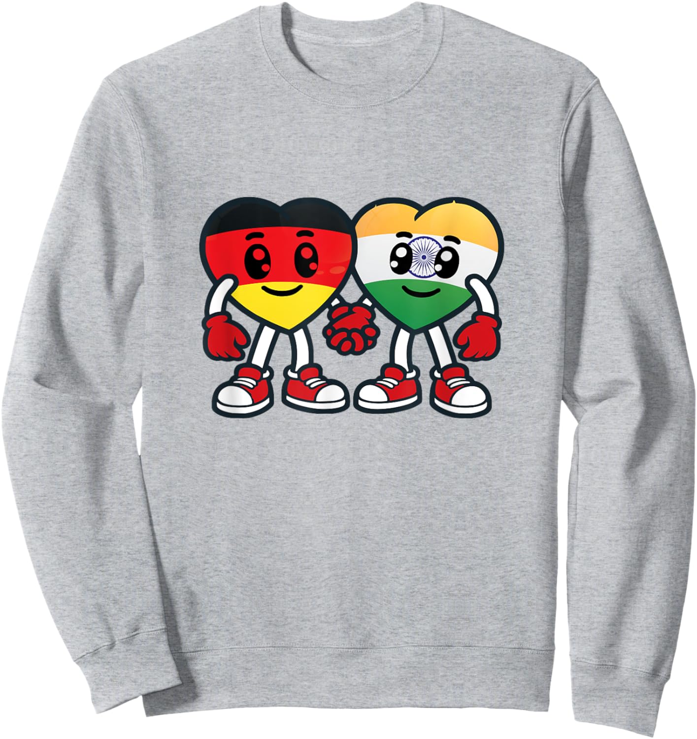 Freundschaftsherzen Deutschland Und Indien Sweatshirt - Sweatshirt | Ash