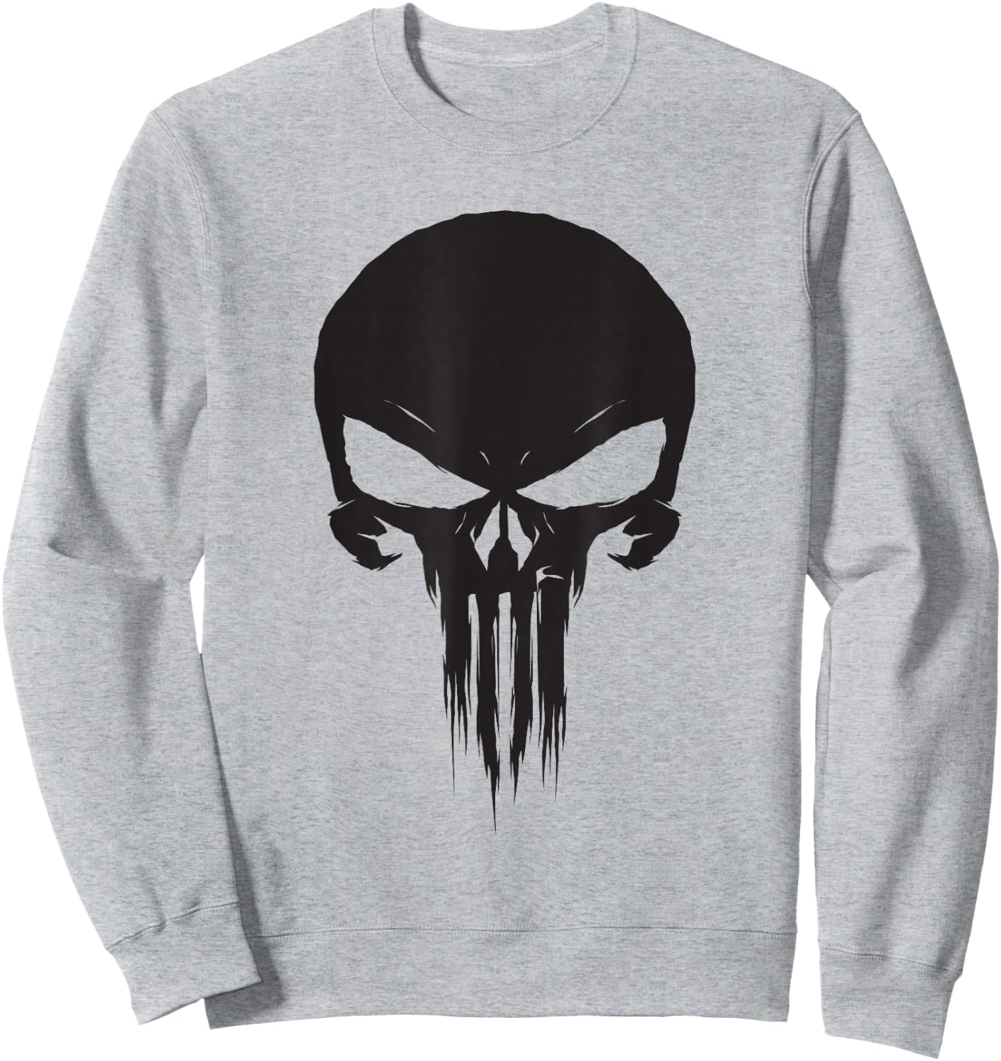Marvel The Punisher Classic Skull Black Logo Sweatshirt - Sweatshirt | Ash