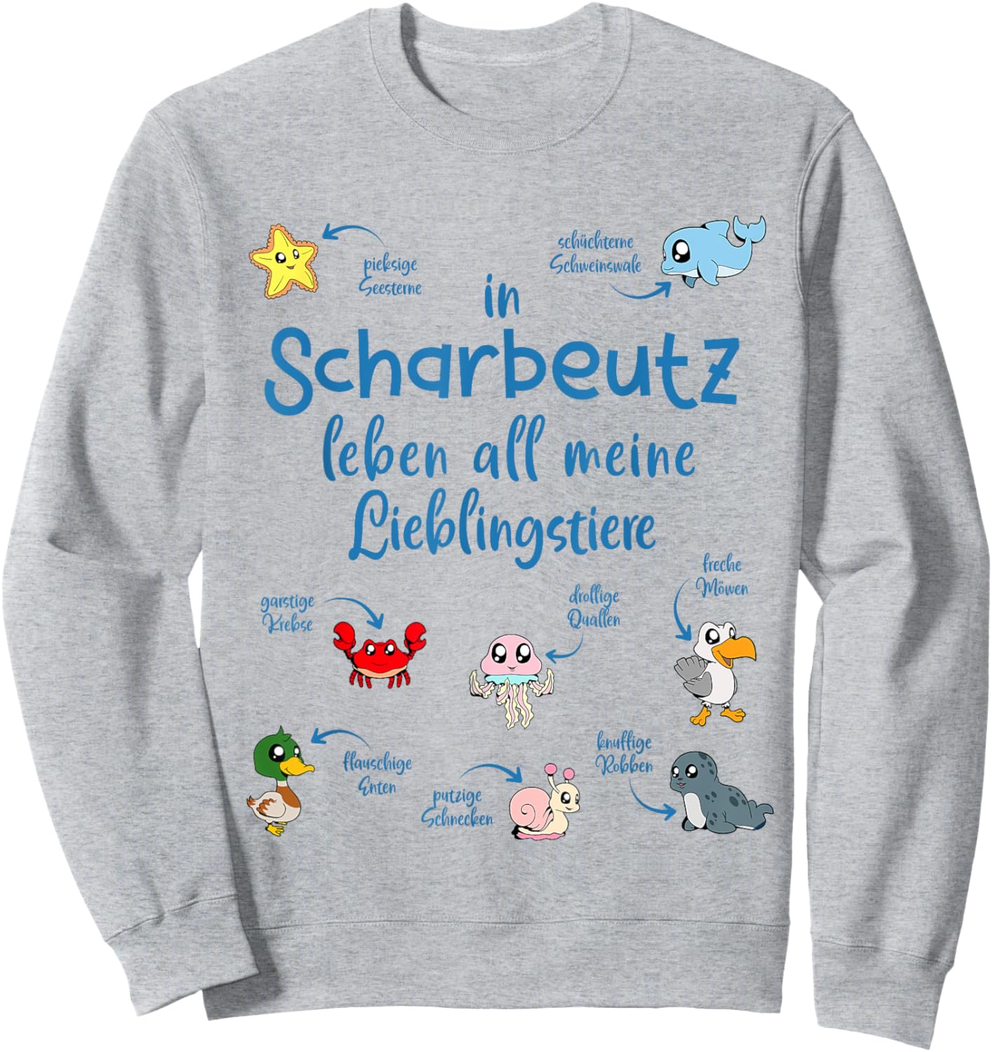 Meine Lieblingstiere in Scharbeutz Sweatshirt - Sweatshirt | Ash