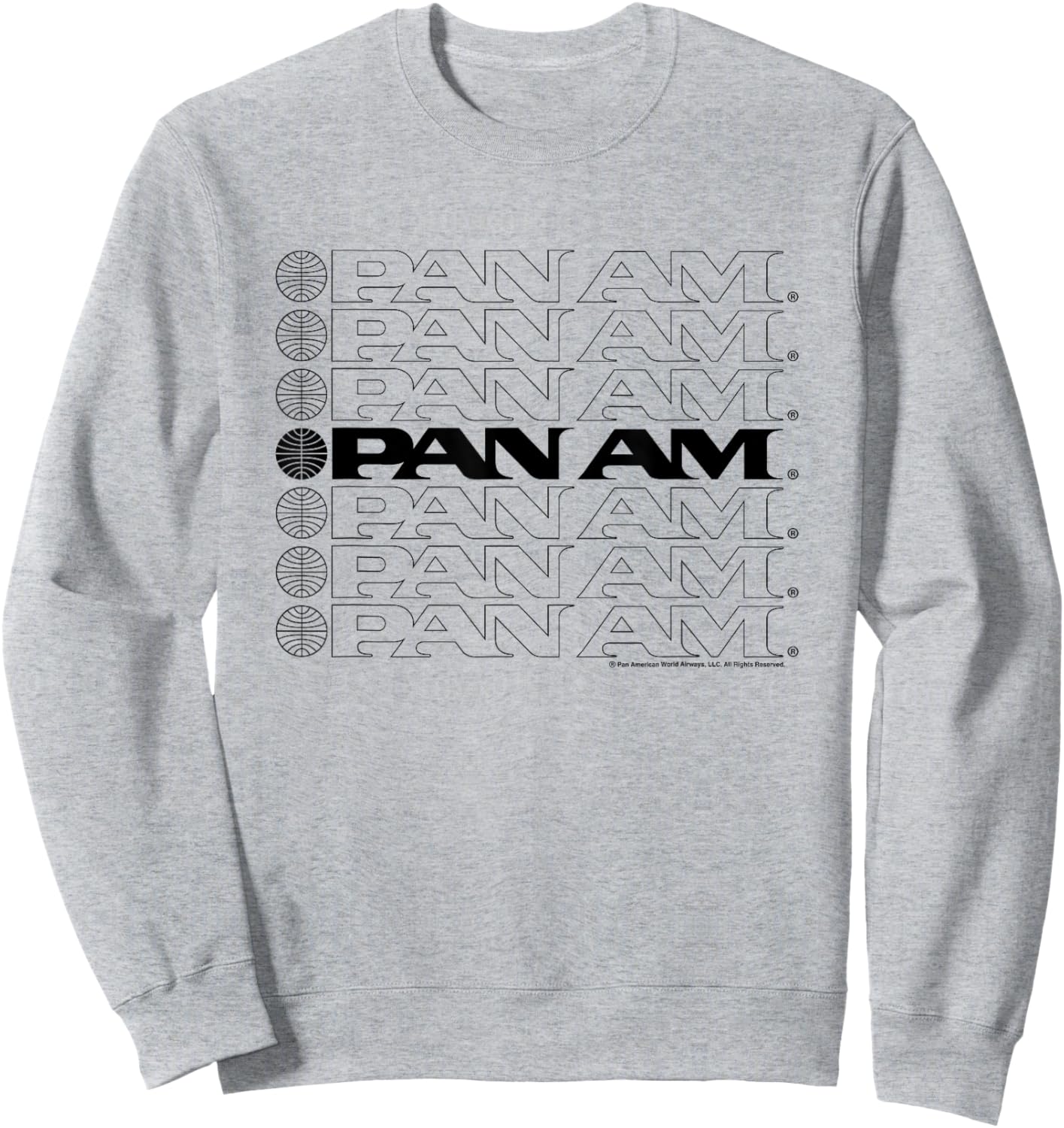 Pan Am Text Logo Cascade Sweatshirt - Sweatshirt | Ash