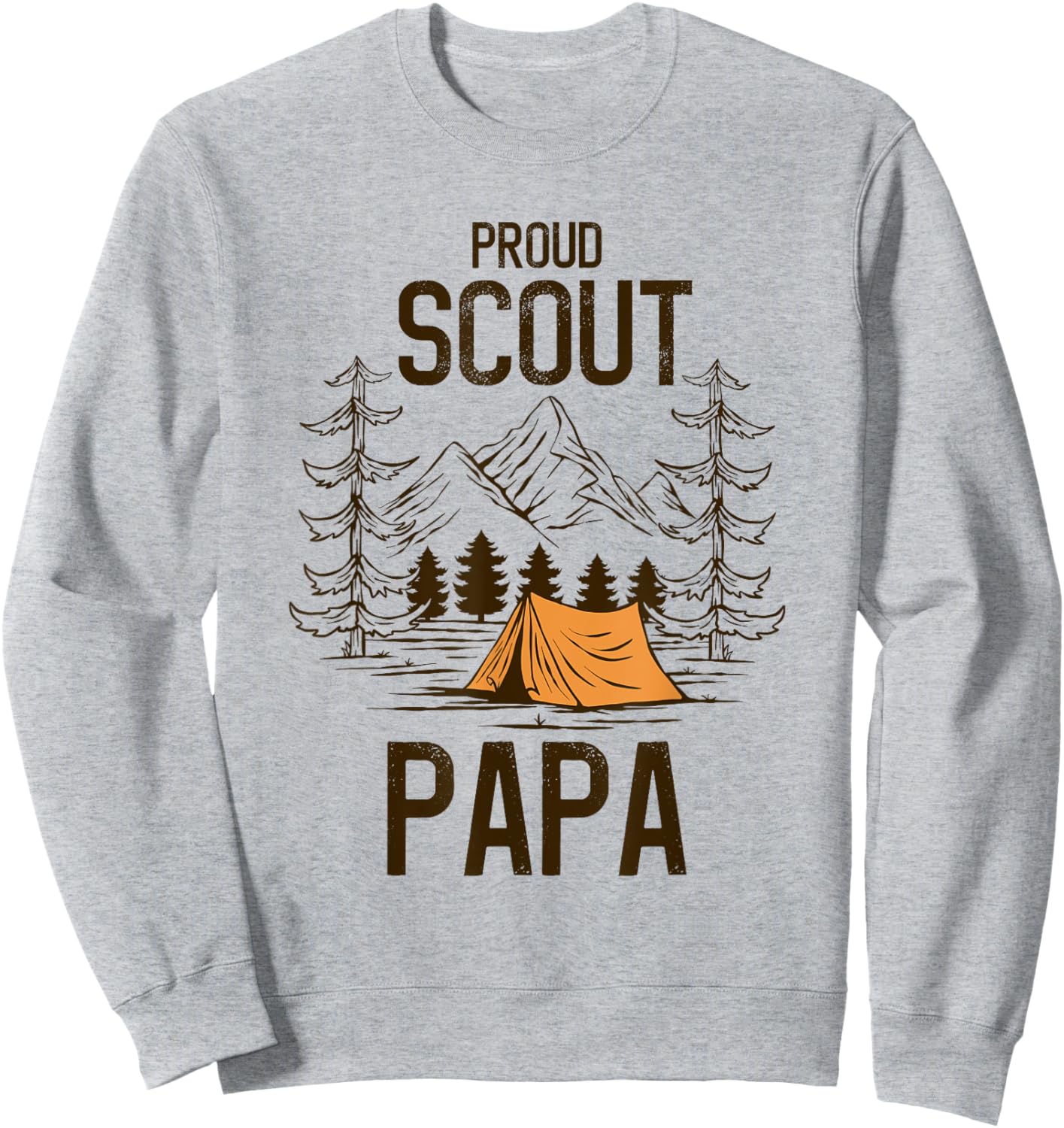 Proud Scout Papa Camping Scout Leader Adventure Travel Sweatshirt - Sweatshirt | Ash
