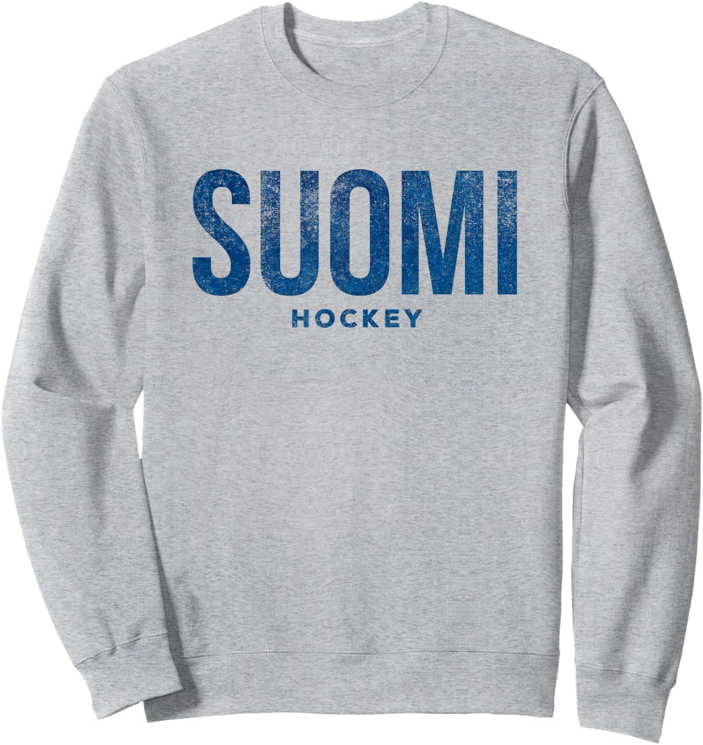 Finland Suomi Hockey Distressed Vintage Retro T Shirt Sweatshirt - Sweatshirt | Ash