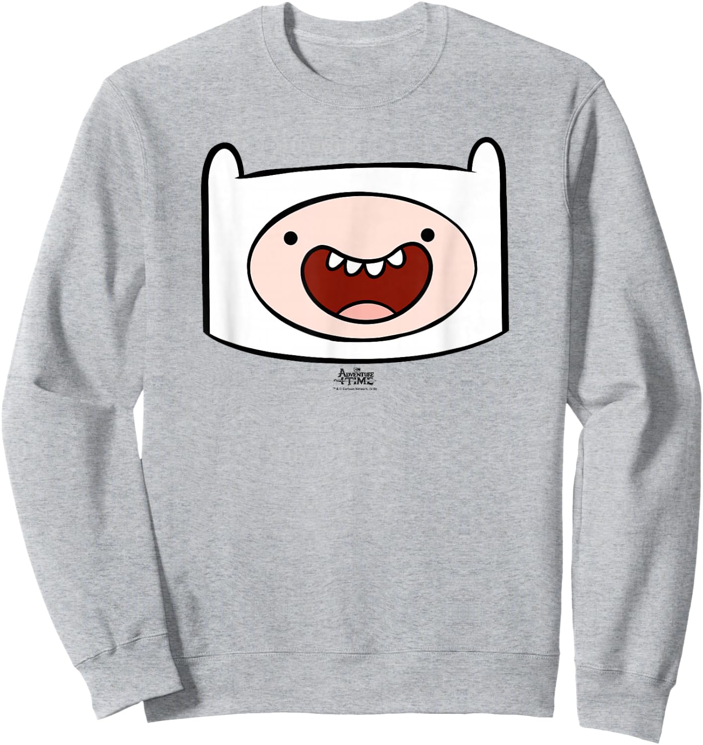 Adventure Time Finn Head Sweatshirt - Sweatshirt | Ash