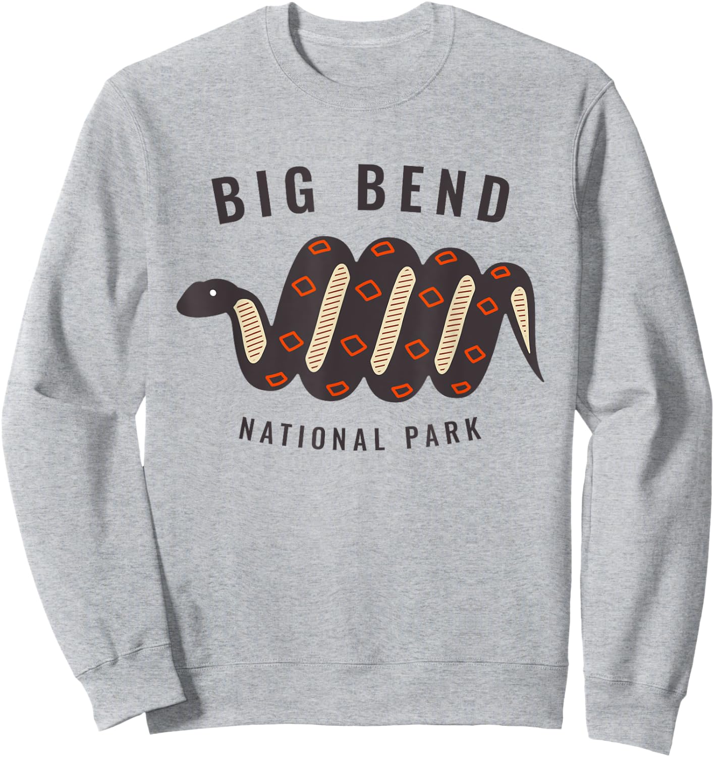 Big Bend National Park Texas Souvenir Rattlesnake Retro Sweatshirt - Sweatshirt | Ash
