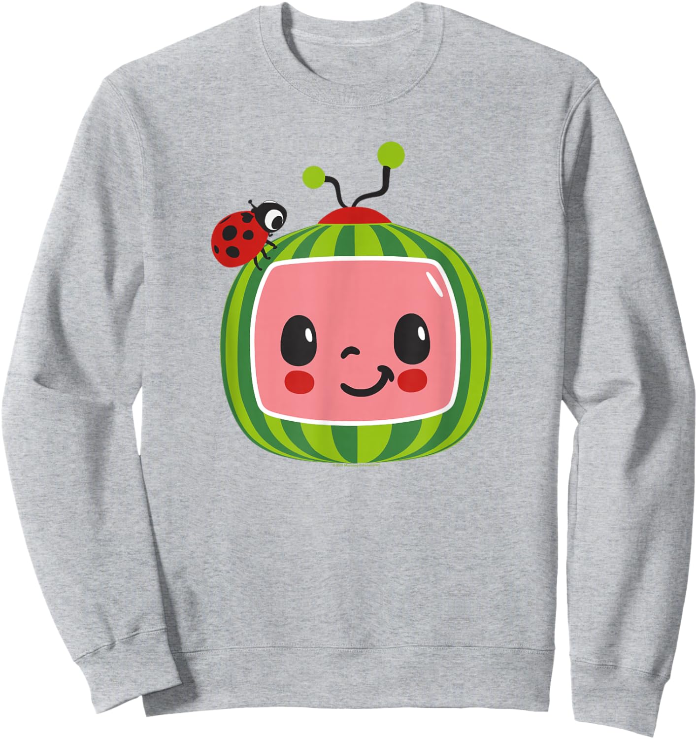 CoComelon Classic Smiling Centered Ladybug Sweatshirt - Sweatshirt | Ash