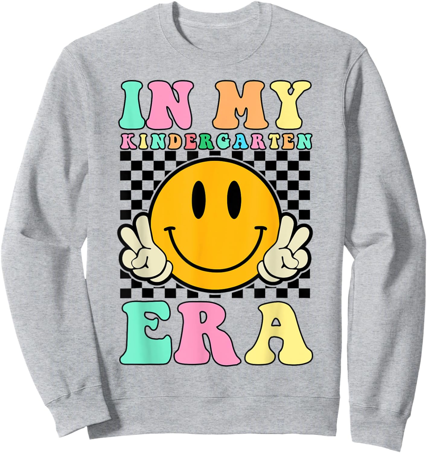 In My Kindergarten Era Retro Back To School Teacher Student Sweatshirt - Sweatshirt | Ash