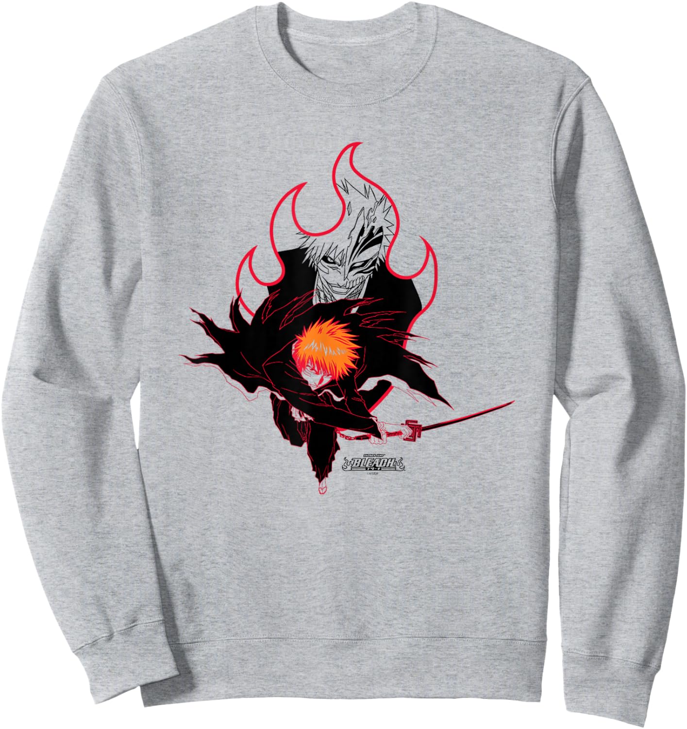 Bleach Ichigo Flame Outline Hallow Transform Anime Sweatshirt - Sweatshirt | Ash
