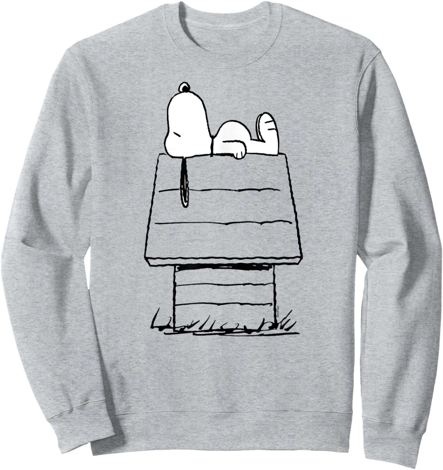Peanuts - Snoopy On Dog House Sweatshirt - Sweatshirt | Ash