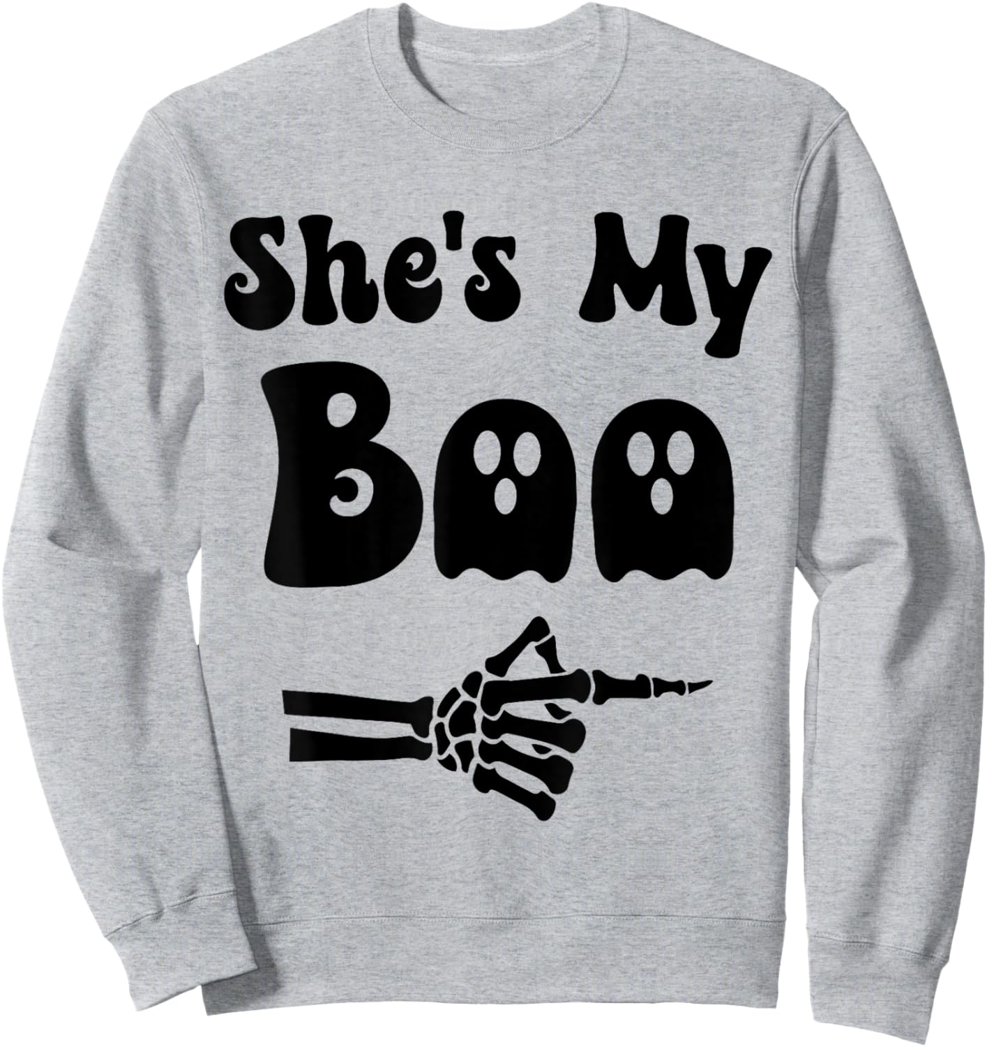 She's My Boo Matching Halloween Pajama Couples He's My Boo Sweatshirt - Sweatshirt | Ash