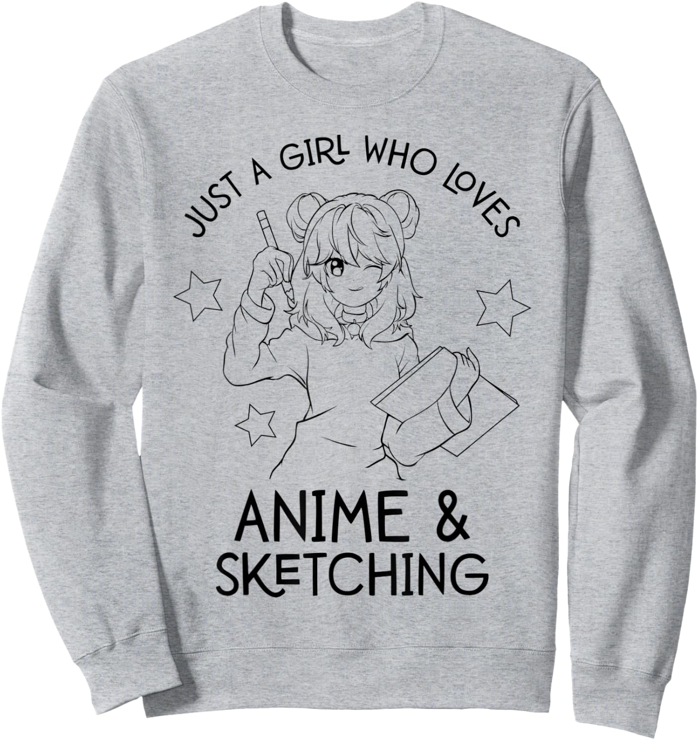 Just A Girl Who Loves Anime and Sketching Drawing Art Sweatshirt - Sweatshirt | Ash