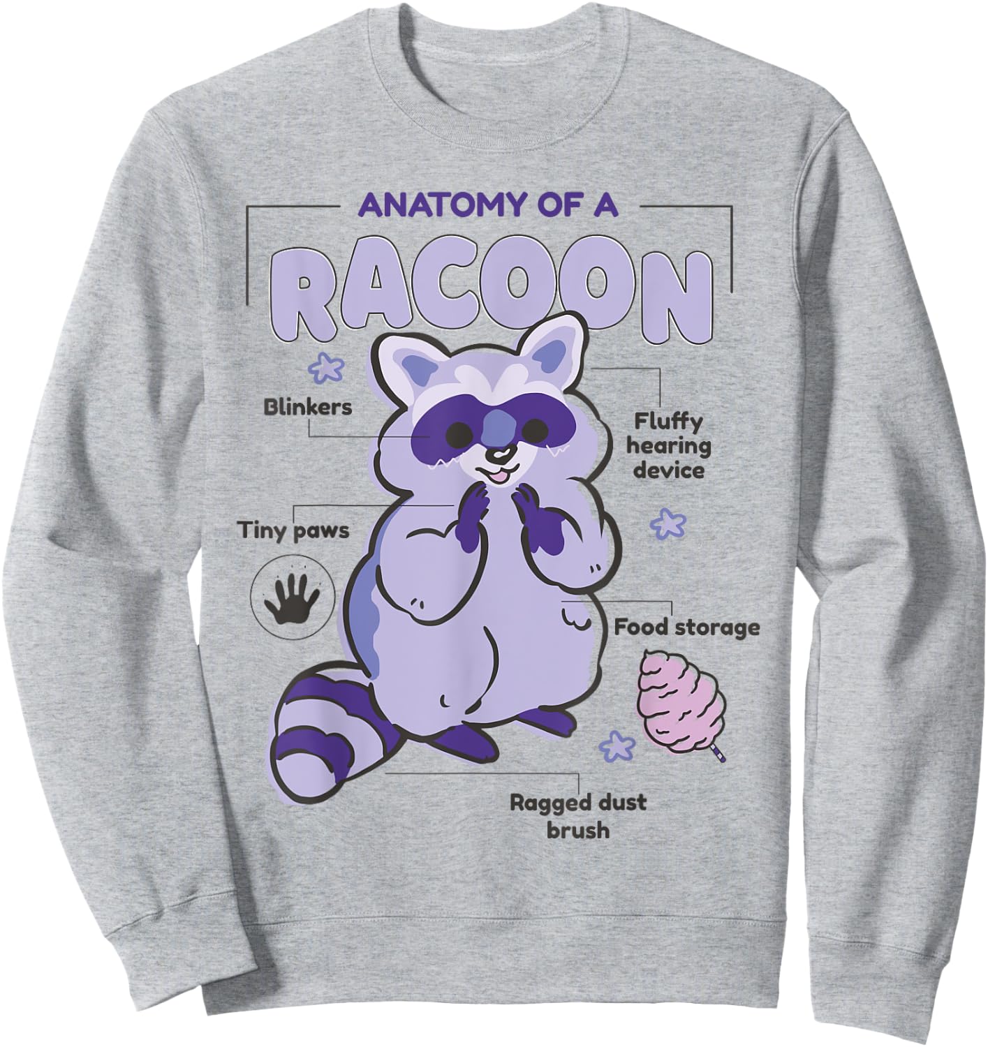 Anatomy Of A Racoon Sweatshirt - Sweatshirt | Ash