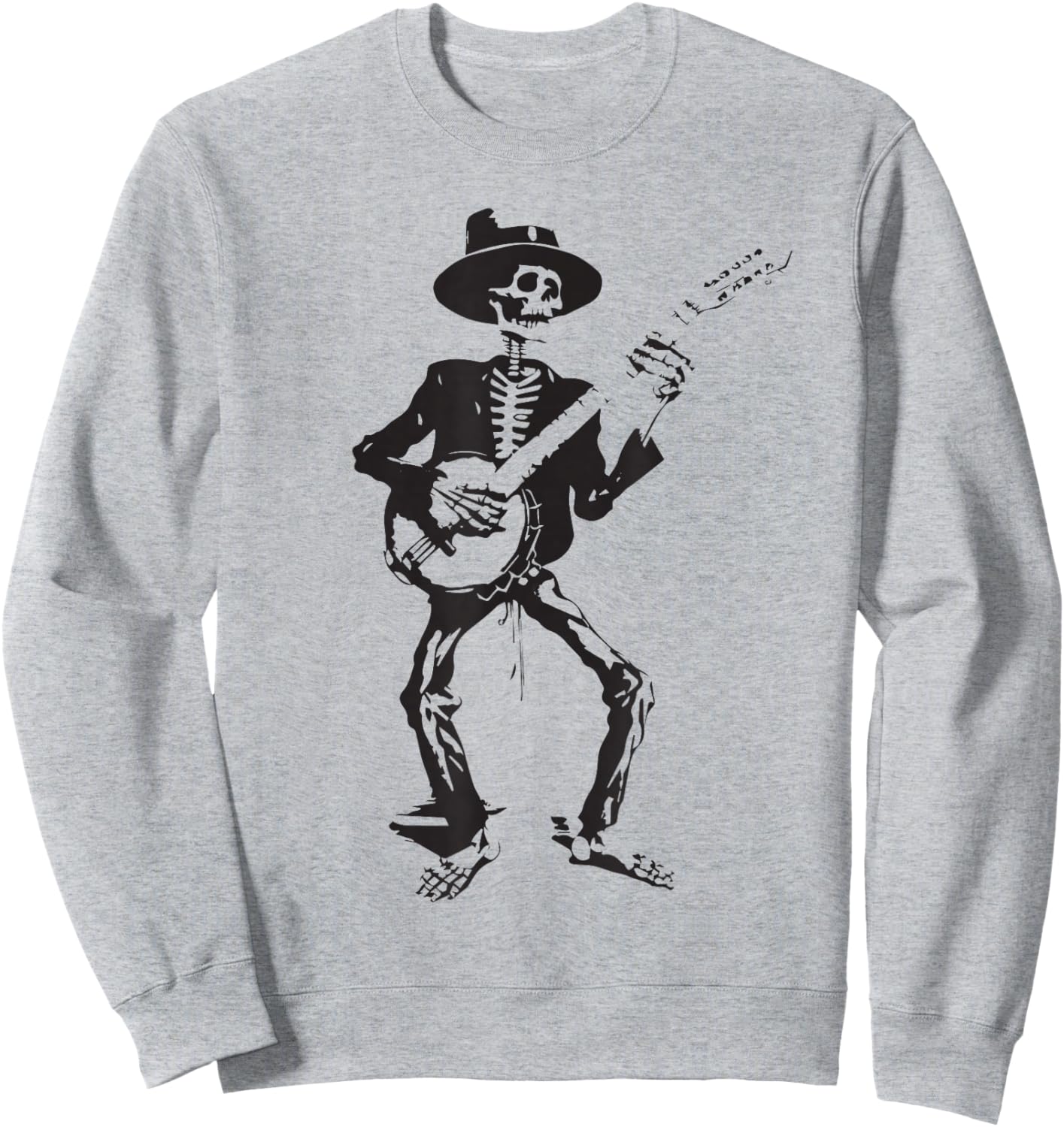 Banjo Dancing Skeleton Bluegrass Music Festival Sweatshirt - Sweatshirt | Ash