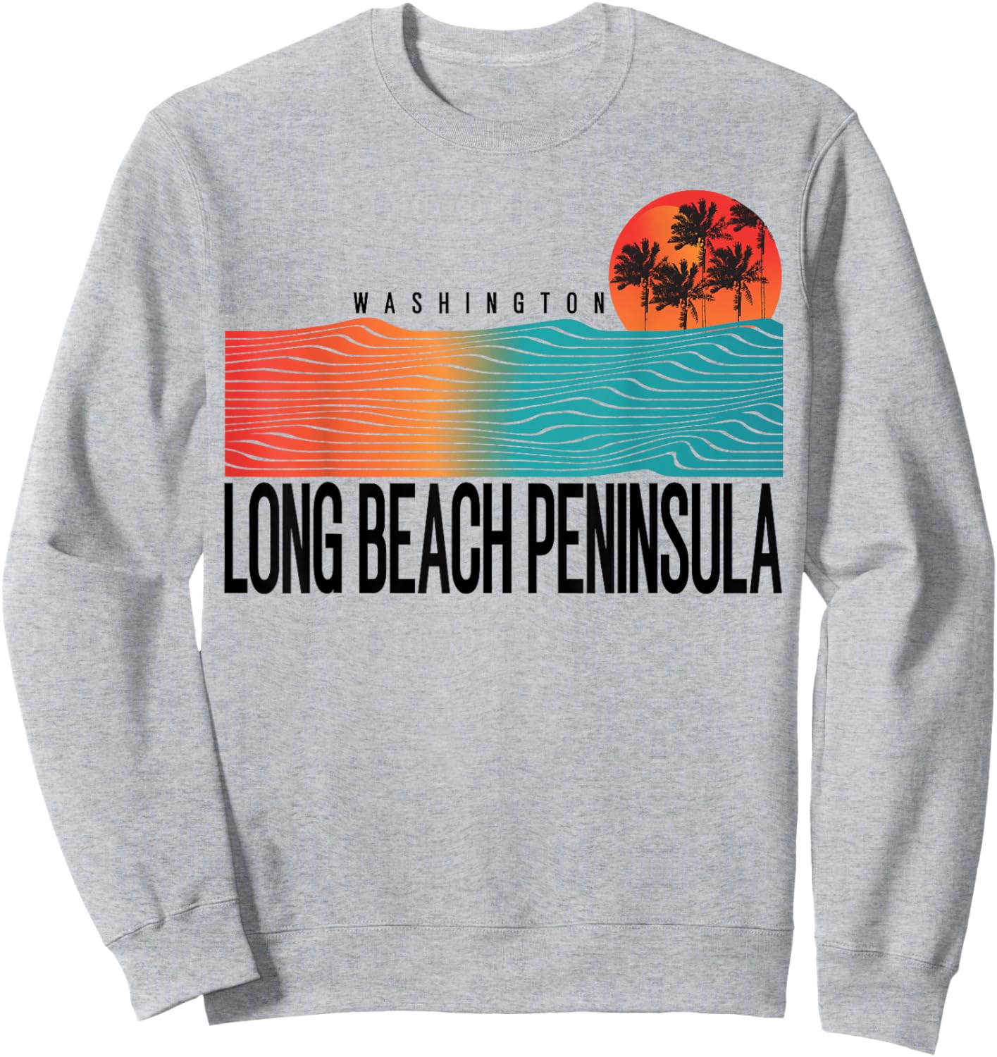 Washington Long Beach Peninsula Women Men Surfboarding Sweatshirt - Sweatshirt | Ash