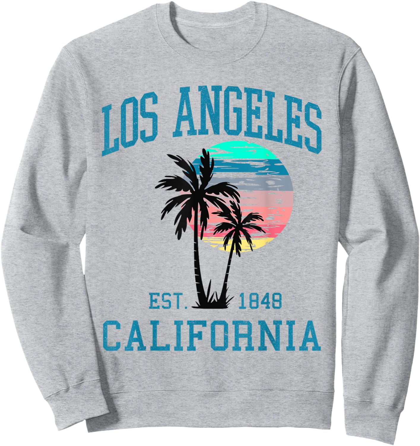Los Angeles California LA Summer Vacation Beach Palm Trees Men Women Kids Sweatshirt - Sweatshirt | Ash