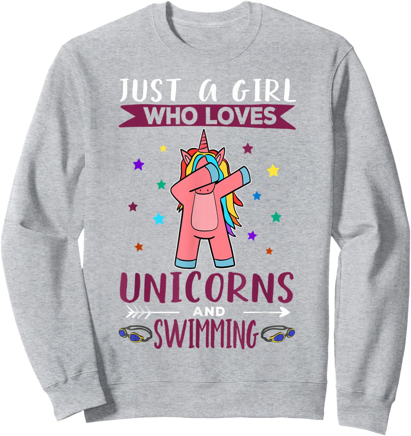Just A Girl Who Loves Unicorns And Swimming Unicorn Sweatshirt - Sweatshirt | Ash