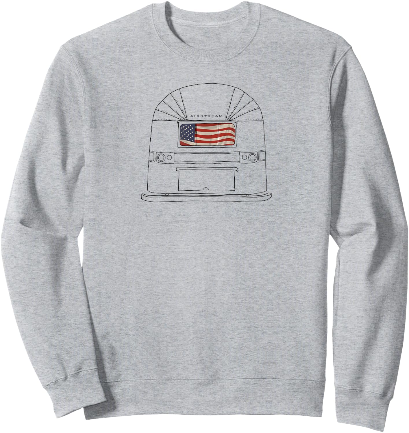 Retro 60s Airstream USA Patriotic Flag Wanderlust Sweatshirt - Sweatshirt | Ash