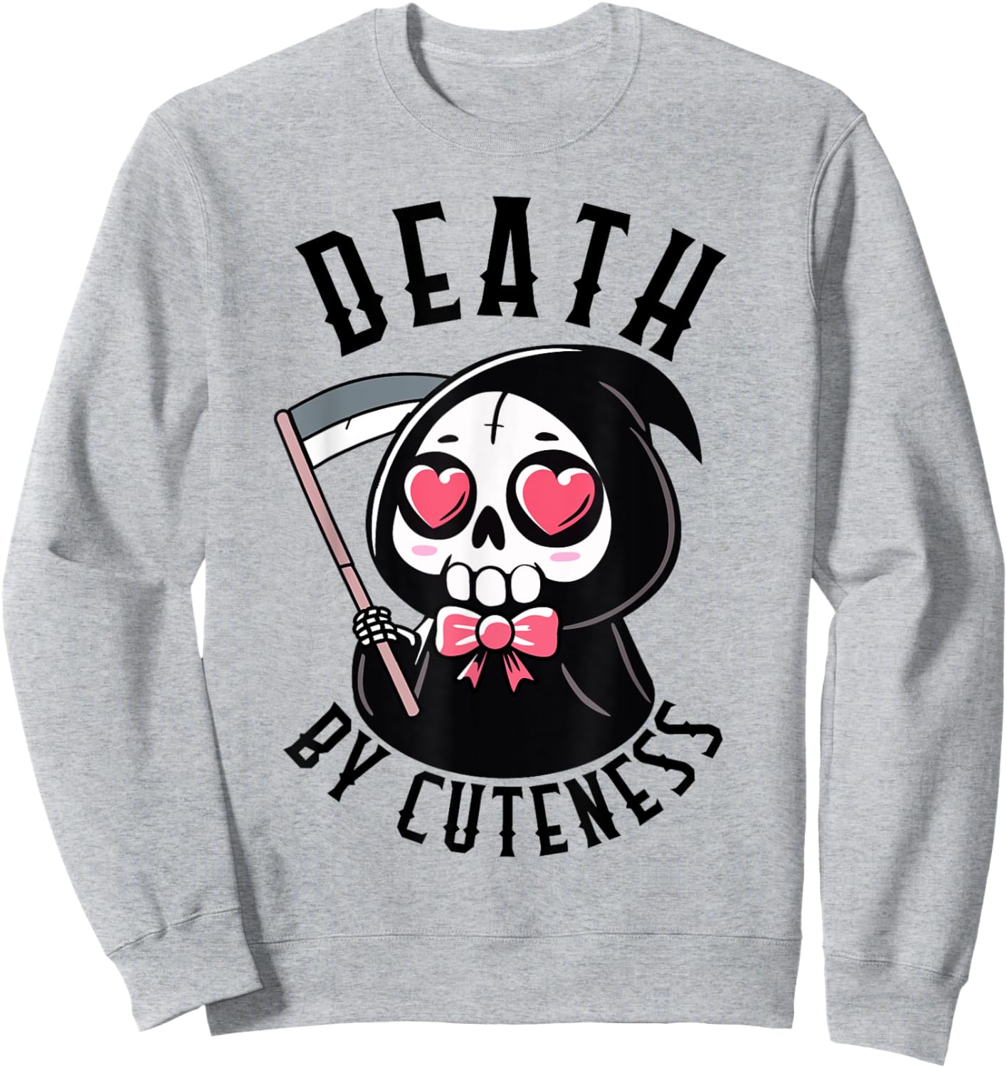 Death by Cuteness Grim Reaper Creepy Cute Pastel Goth Sweatshirt - Sweatshirt | Ash