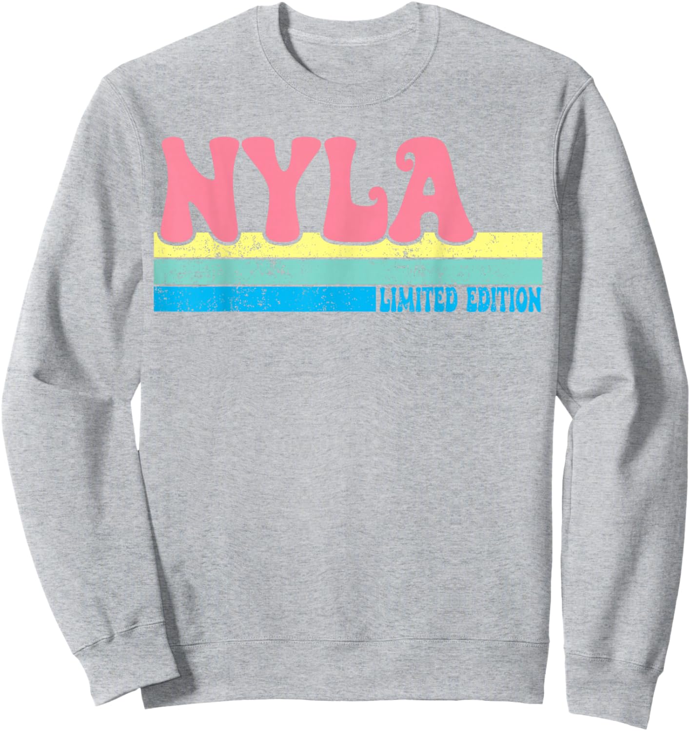 NYLA Name Personalized Cute Idea Groovy Women NYLA Sweatshirt - Sweatshirt | Ash