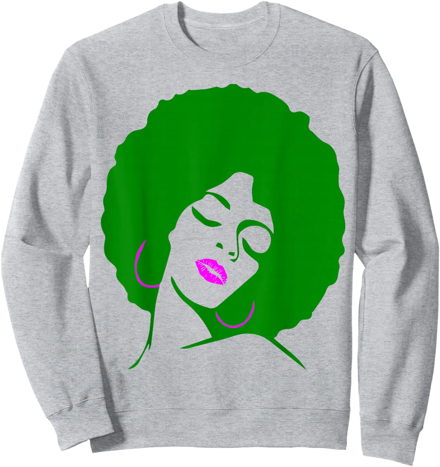 Afro Hair Woman with pink lips Sweatshirt - Sweatshirt | Ash