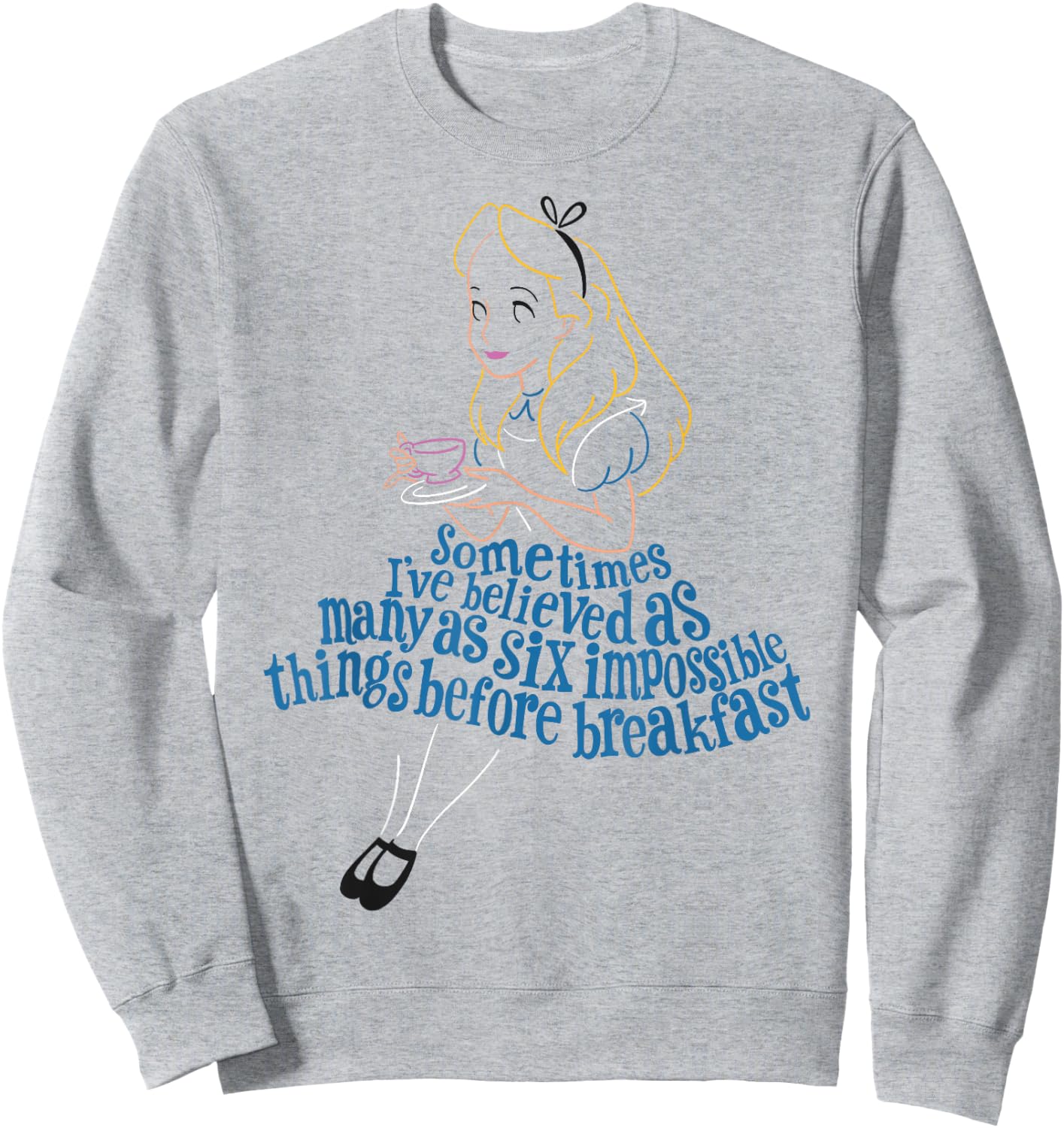 Disney Alice in Wonderland As Many As Six Impossible Things Sweatshirt - Sweatshirt | Ash