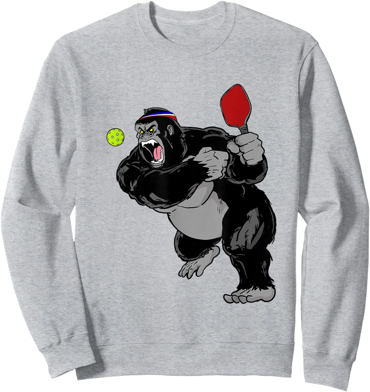 Pickleball King Dink Pickleball Gorilla Sweatshirt - Sweatshirt | Ash