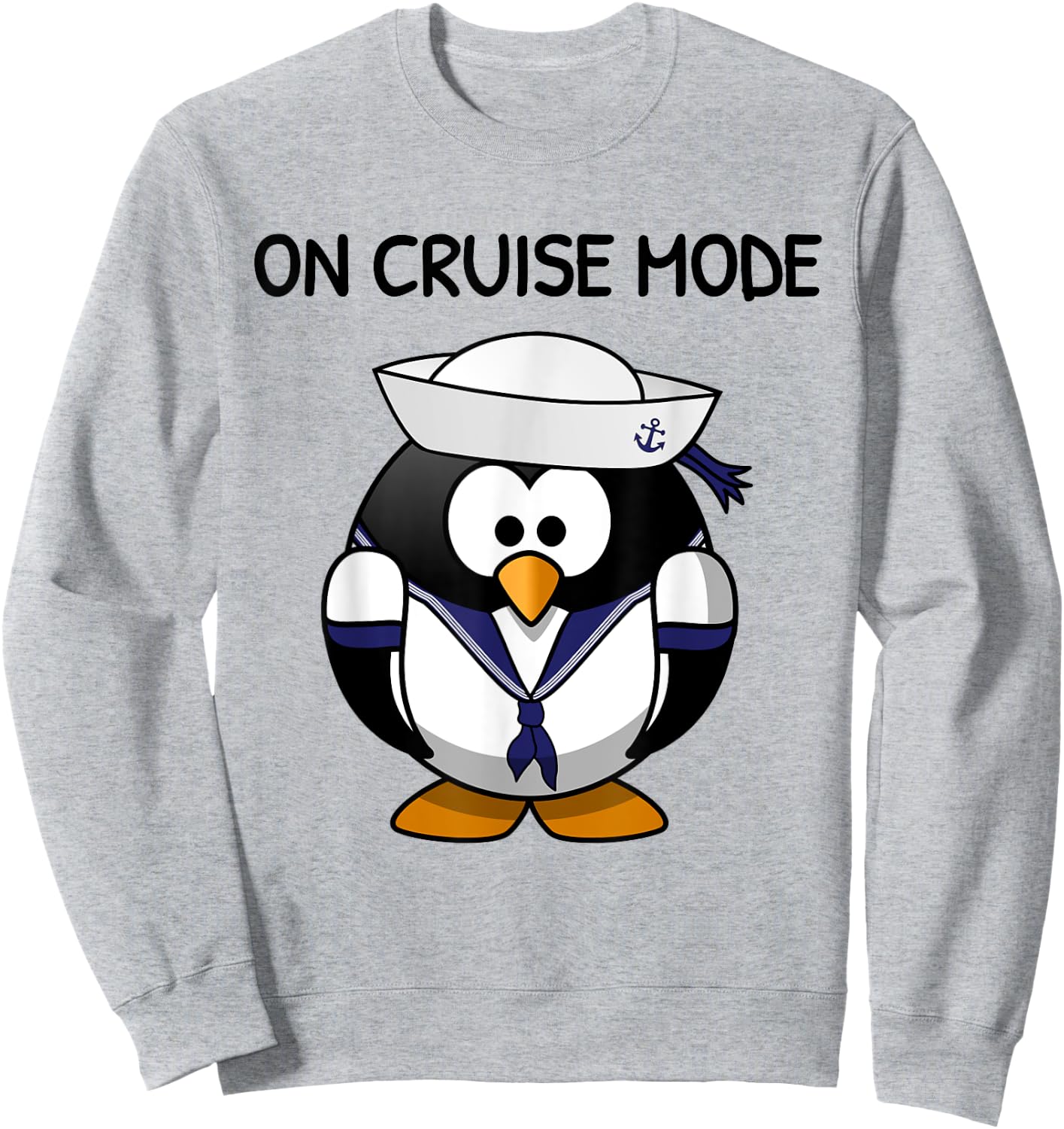 On Cruise Mode Cute Vacation Penguin Sweatshirt - Sweatshirt | Ash