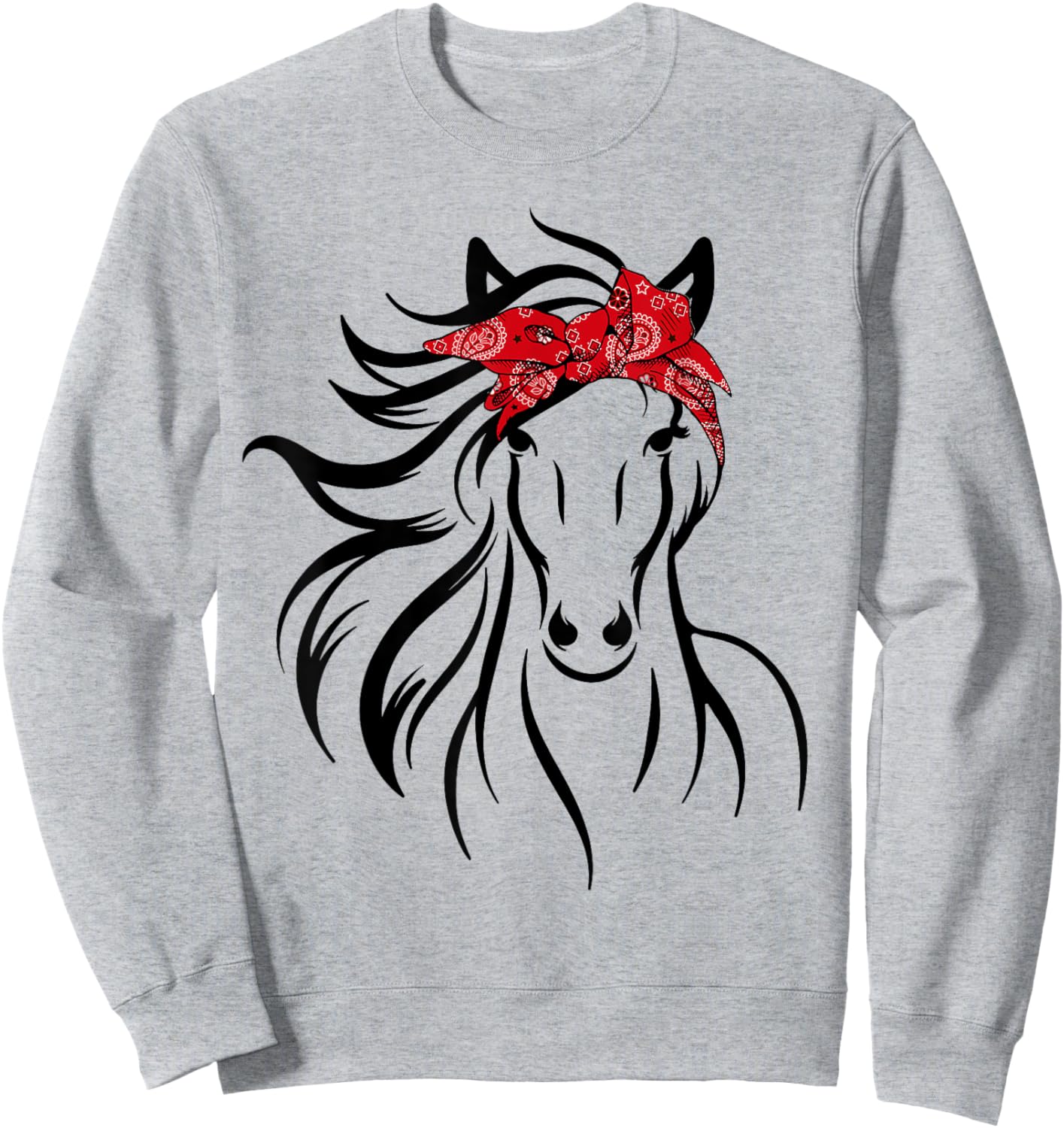 Horse Bandana for Horseback Riding Horse Lover Sweatshirt - Sweatshirt | Ash