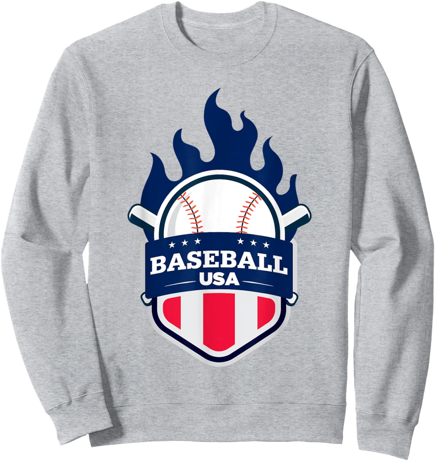 Baseball USA Support the Team Shirt USA Flag Playoff Sweatshirt - Sweatshirt | Ash