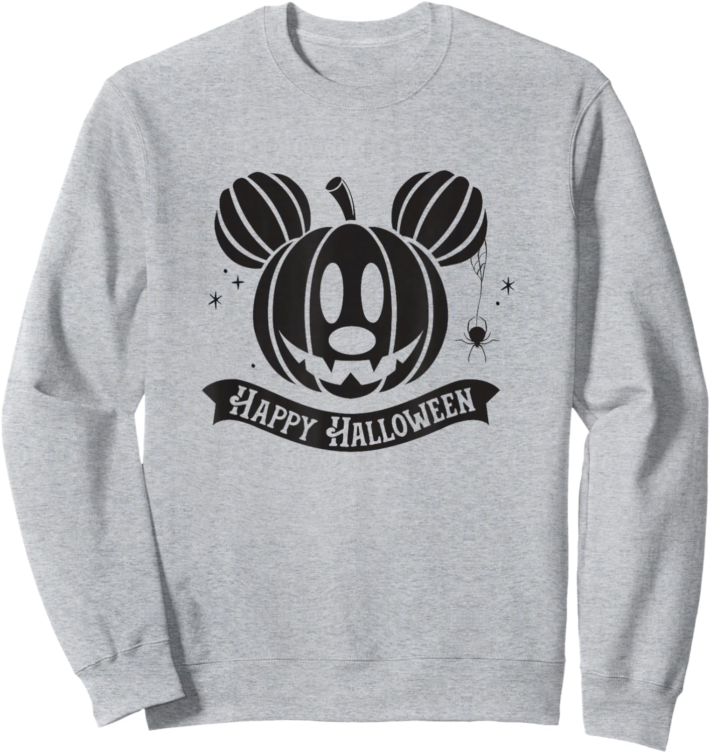 Disney Mickey and Friends Halloween Pumpkin Spooky Face Sweatshirt - Sweatshirt | Ash