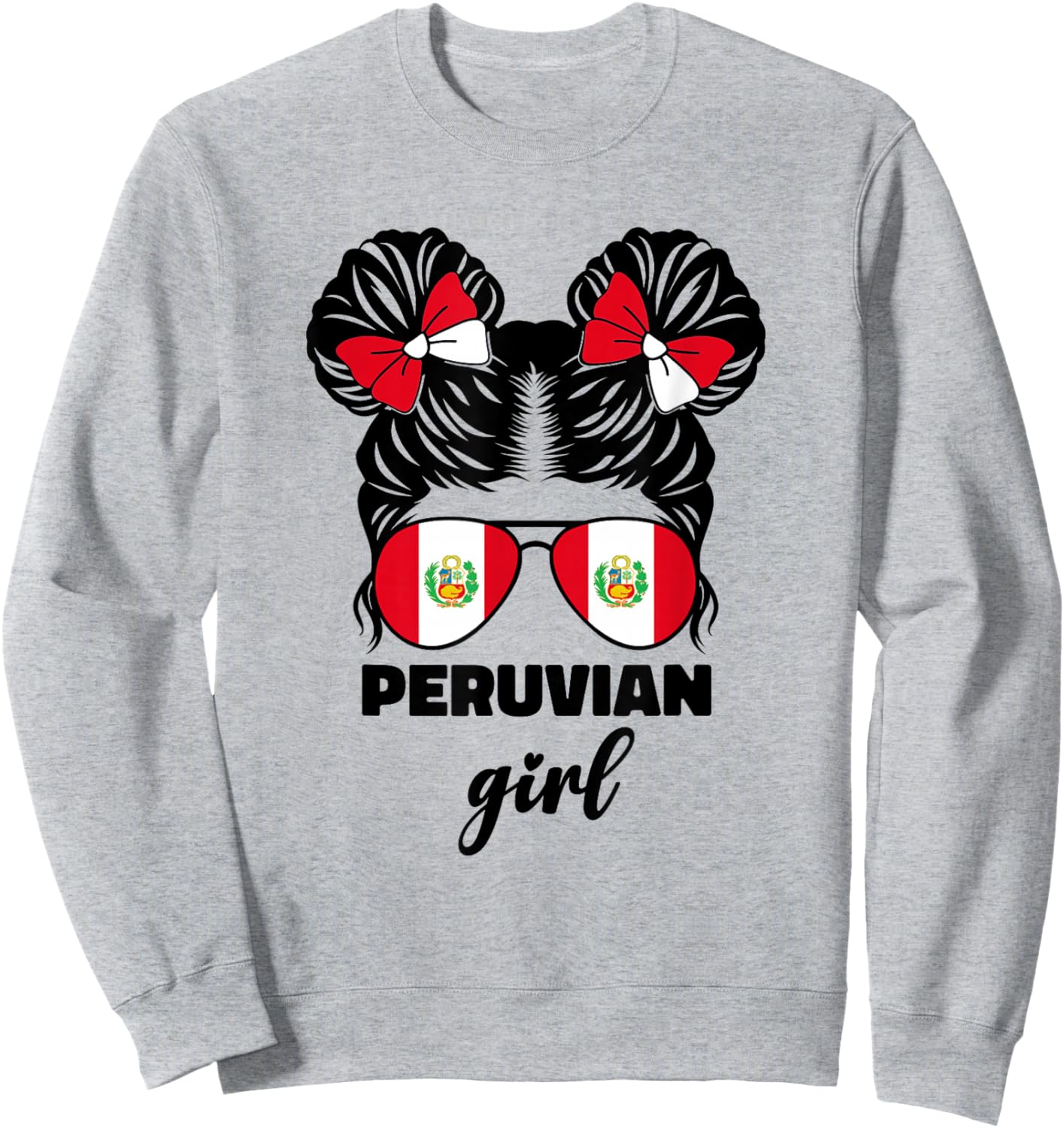 Peruvian Girl For Kids Girls Toddler Peru Flag Peruana Perú Sweatshirt - Sweatshirt | Ash