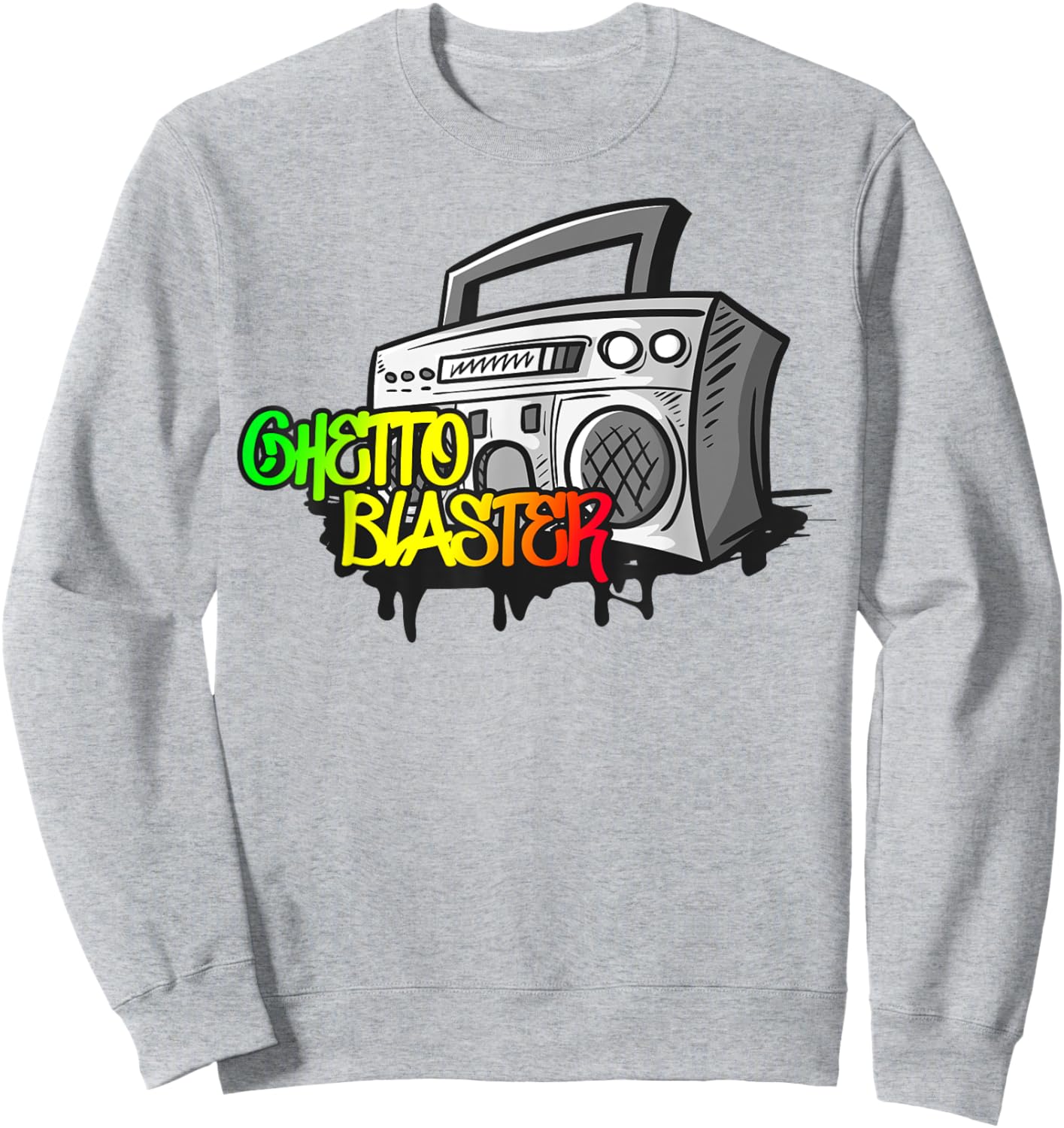 Ghetto Blaster Radio Boom Box Hip Hop Melanin Rap Radio Fun Sweatshirt - Sweatshirt | Ash