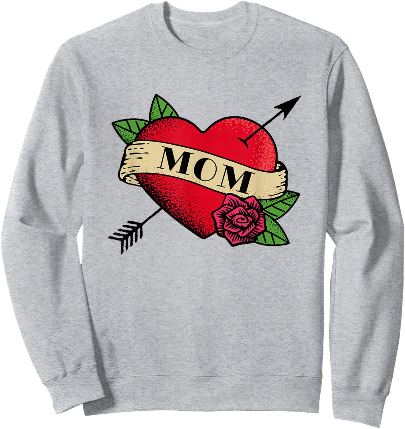 Heart Mom Tattoo Sweatshirt - Sweatshirt | Ash
