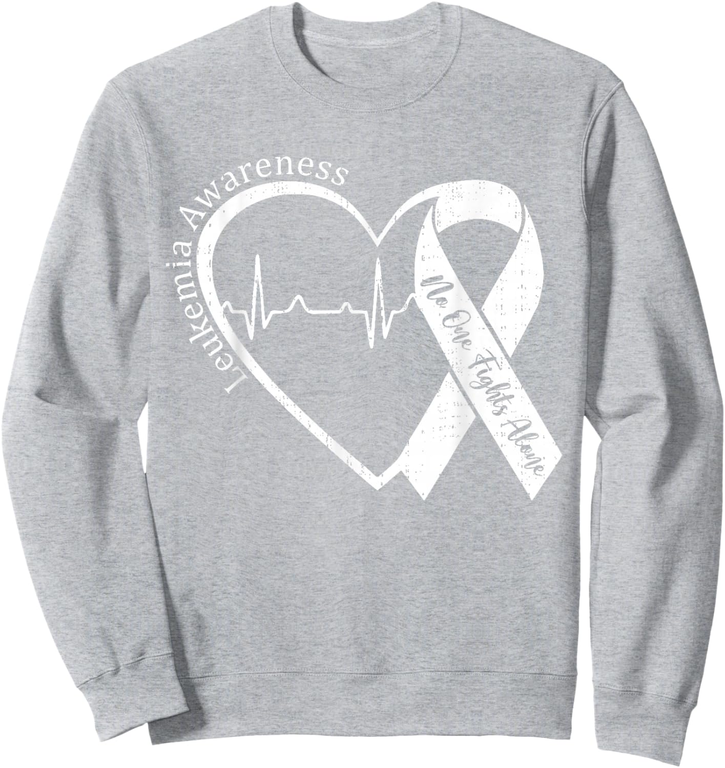 Leukemia Awareness Heart Orange Support Men Women Kids Sweatshirt - Sweatshirt | Ash