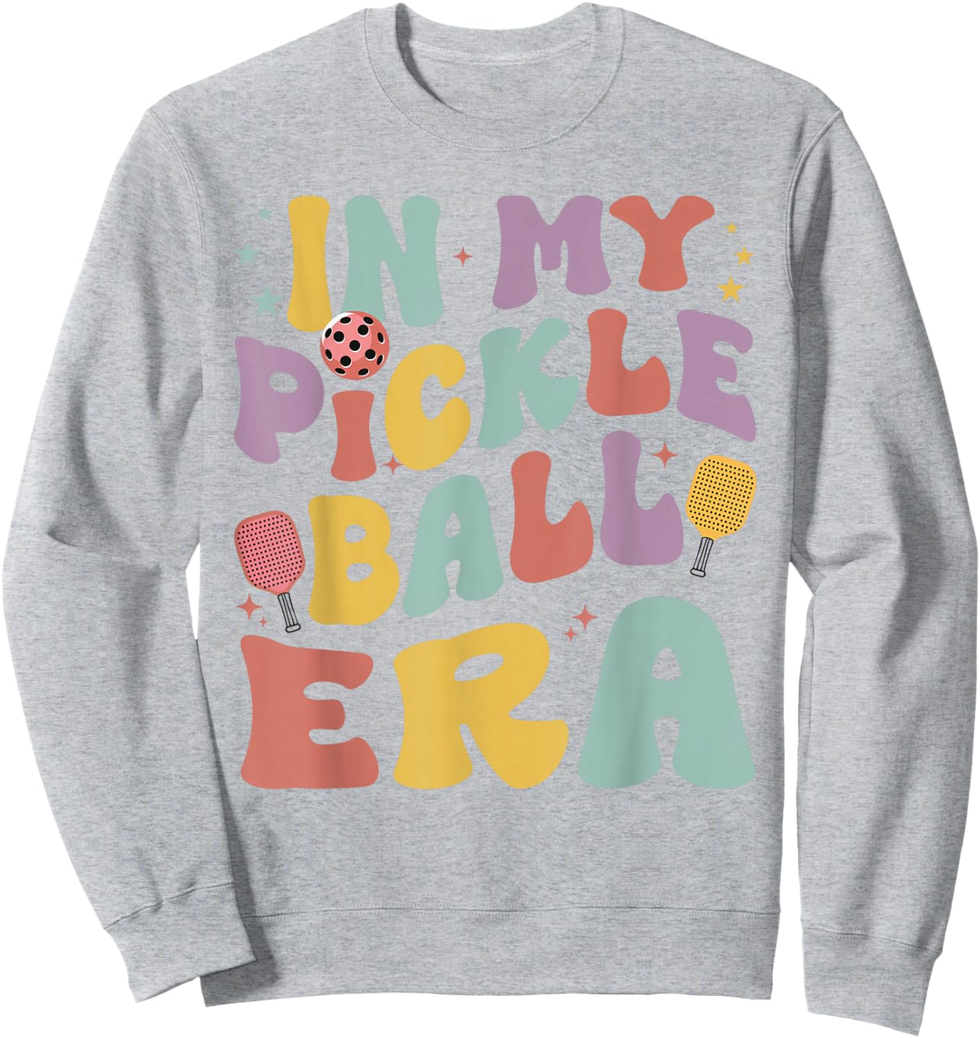 Retro In My Pickleball Era Funny Pickleball Player Women Sweatshirt - Sweatshirt | Ash